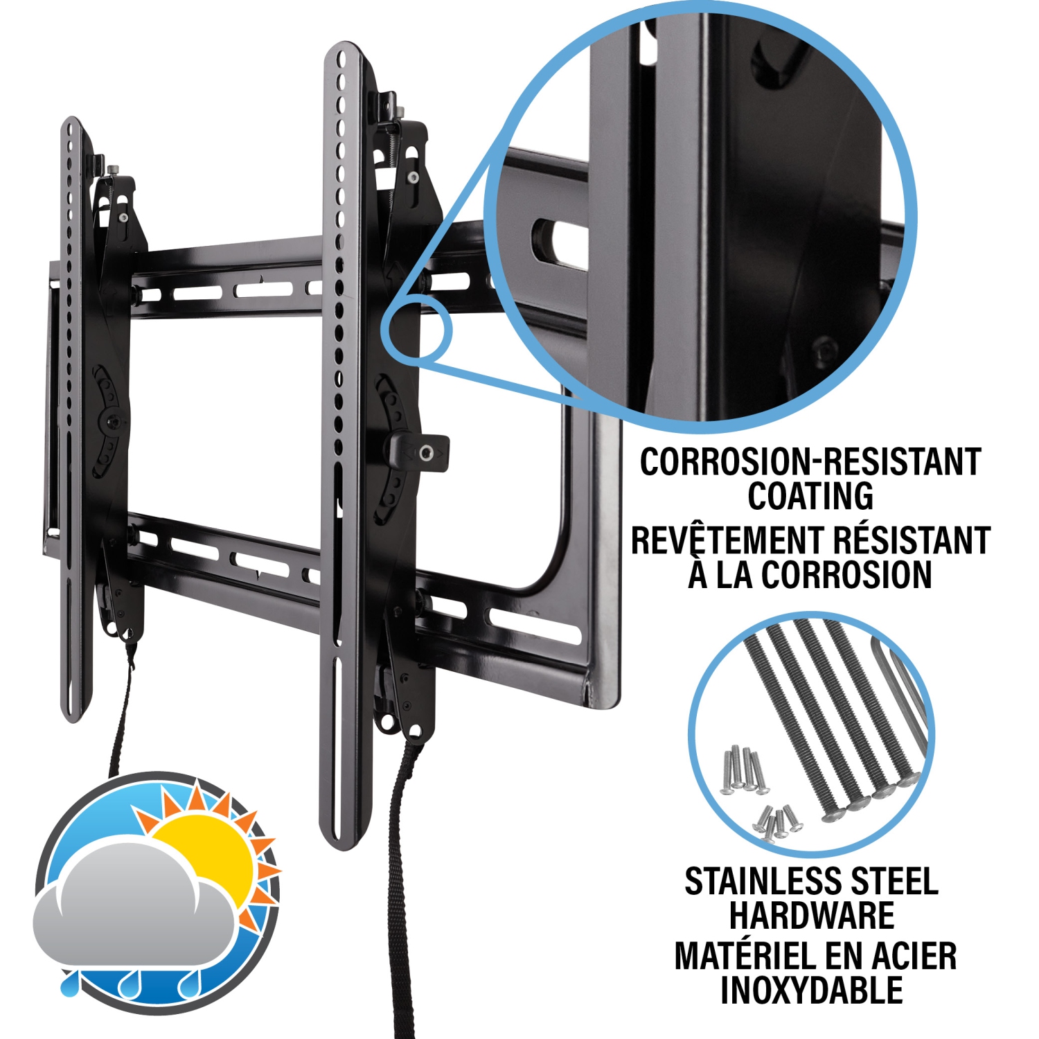 Support mural inclinable d'extérieur de Sanus pour téléviseur de 37 à 95 po