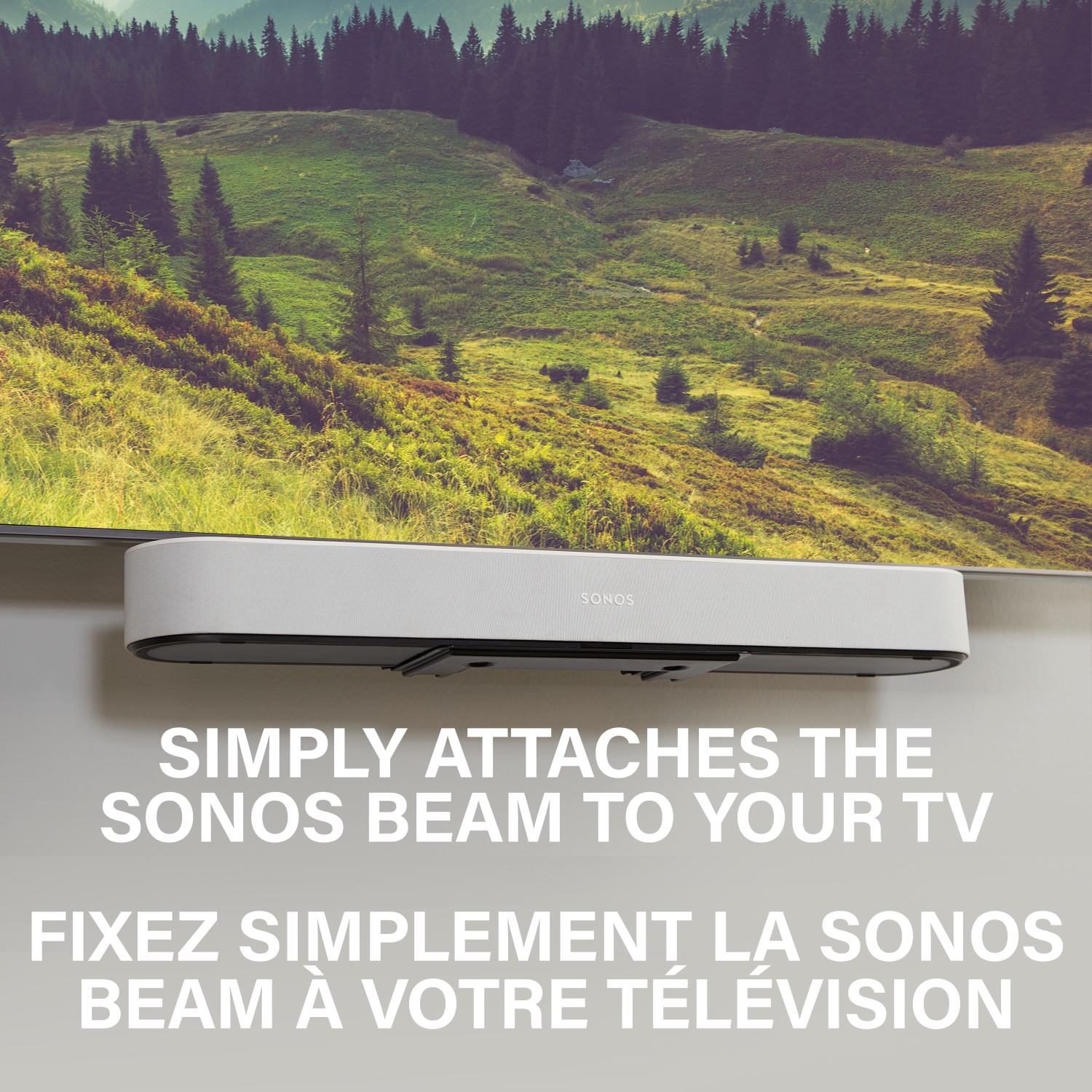 Support mural de Sanus System pour barre de son Beam de Sonos - Noir