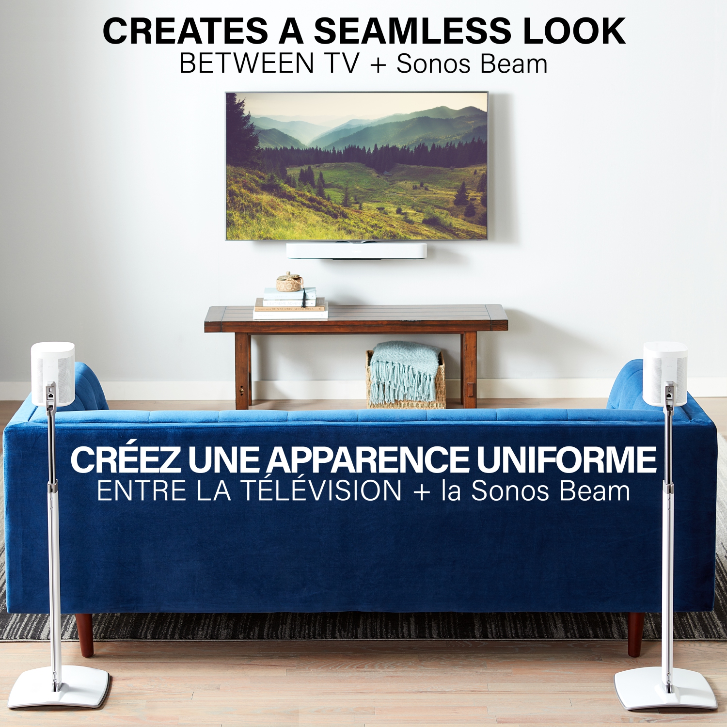 Support mural de Sanus System pour barre de son Beam de Sonos - Noir