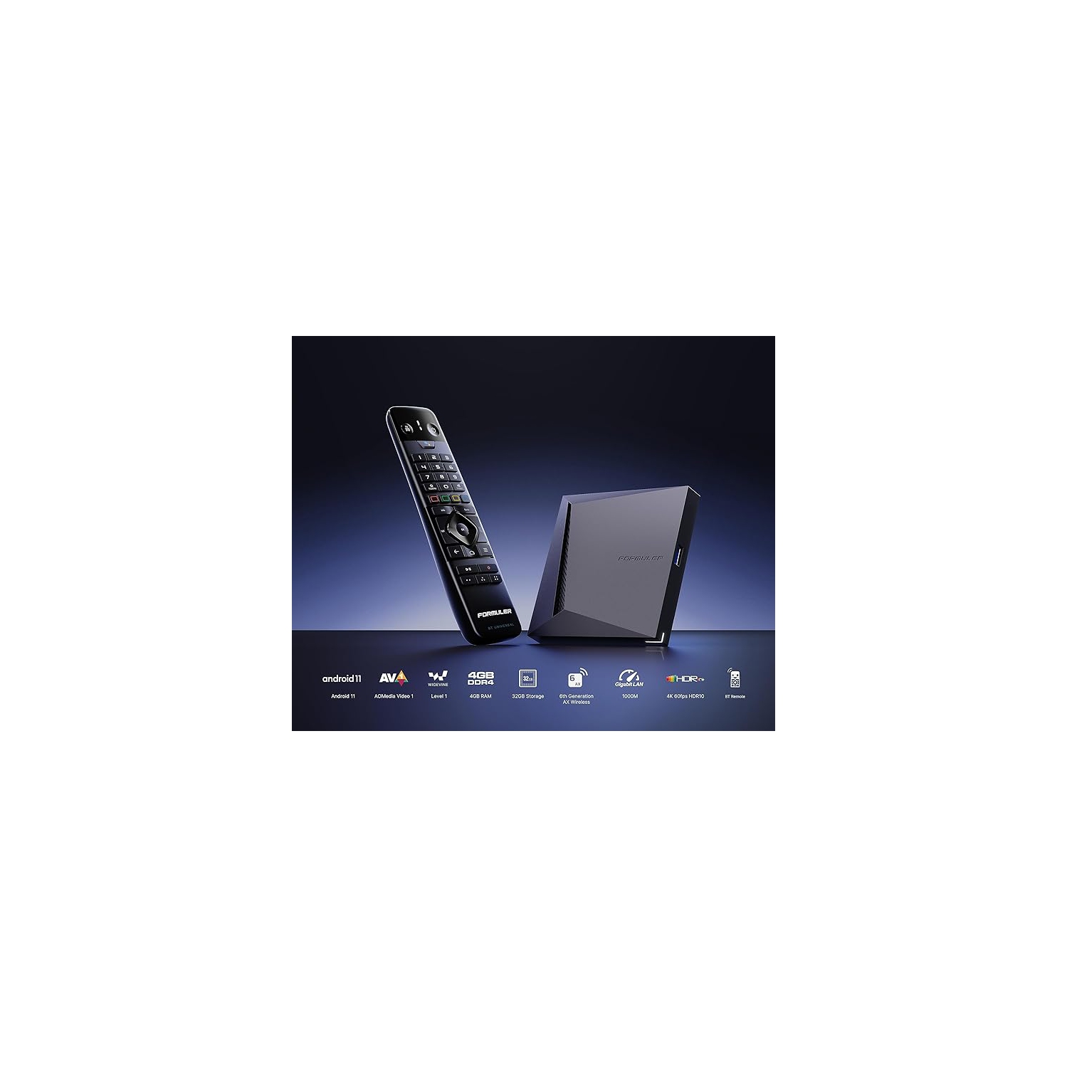 Formuler Z11 Pro Max Android 11 Wireless AX 2x2 Gigabit LAN 4GB Ram 32GB ROM 4K with Bluetooth BT1 Remote Control Edition