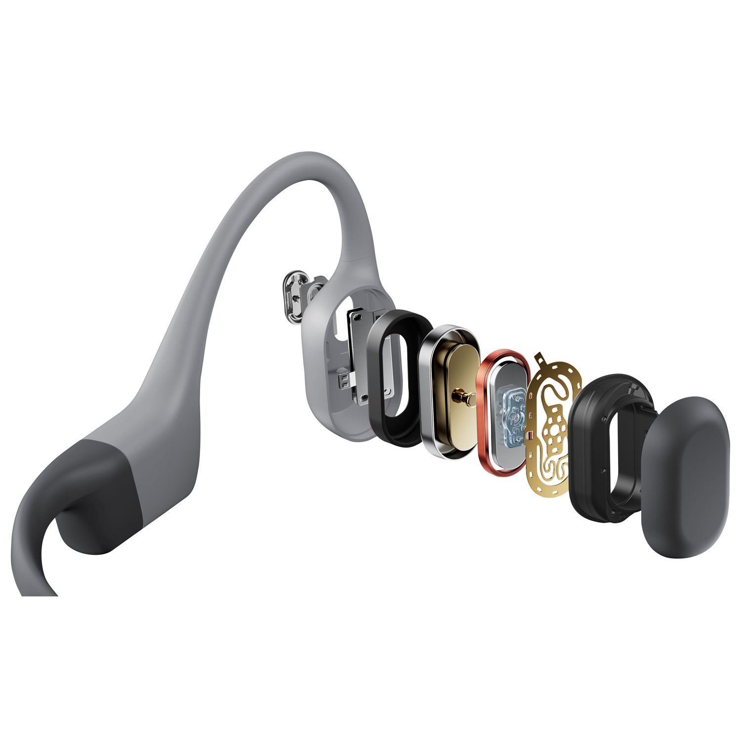 Shokz OpenSwim Pro Bone Conduction Waterproof Open-Ear Bluetooth Headphones - Grey