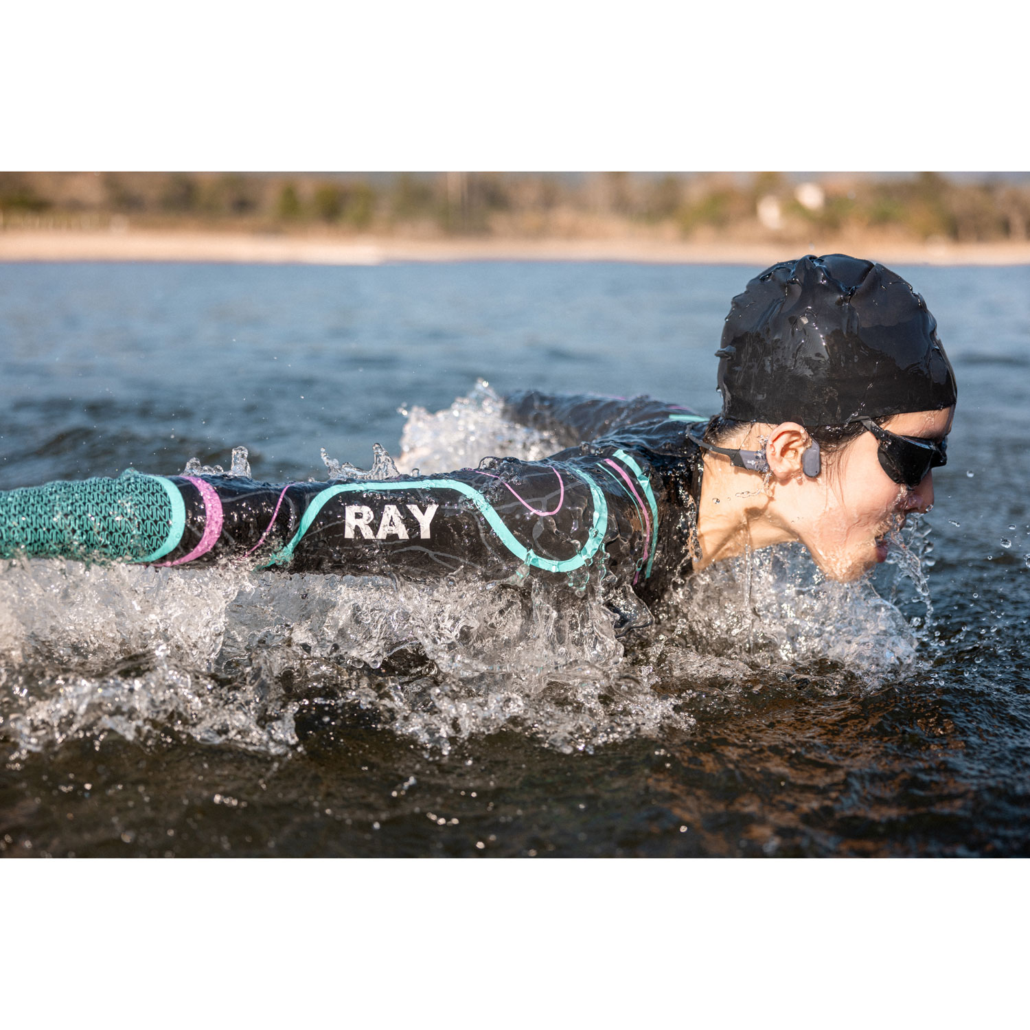 Shokz OpenSwim Pro Bone Conduction Waterproof Open-Ear Bluetooth Headphones - Grey