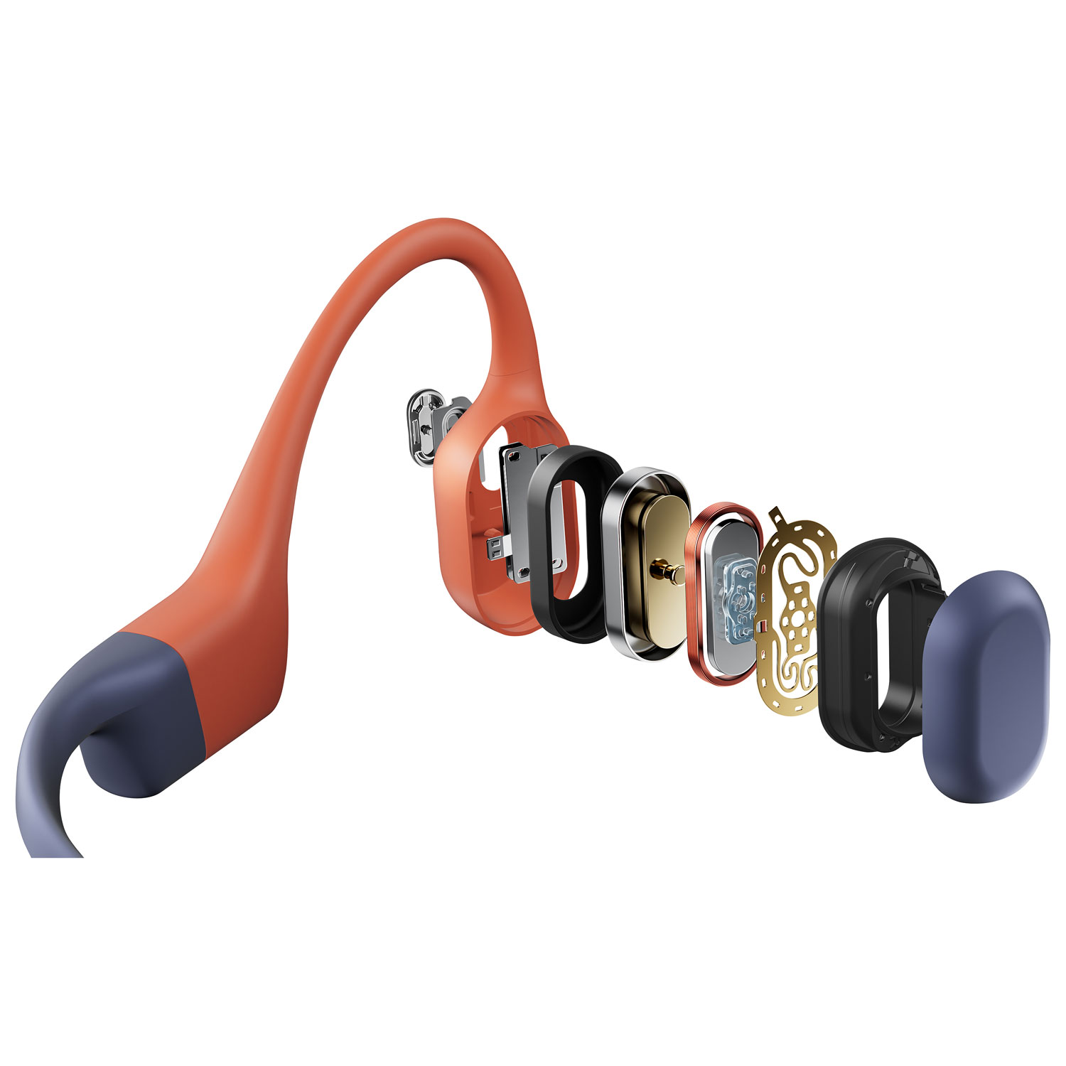Écouteurs Bluetooth étanches à oreilles libres et à conduction osseuse OpenSwim Pro de Shokz - Rouge