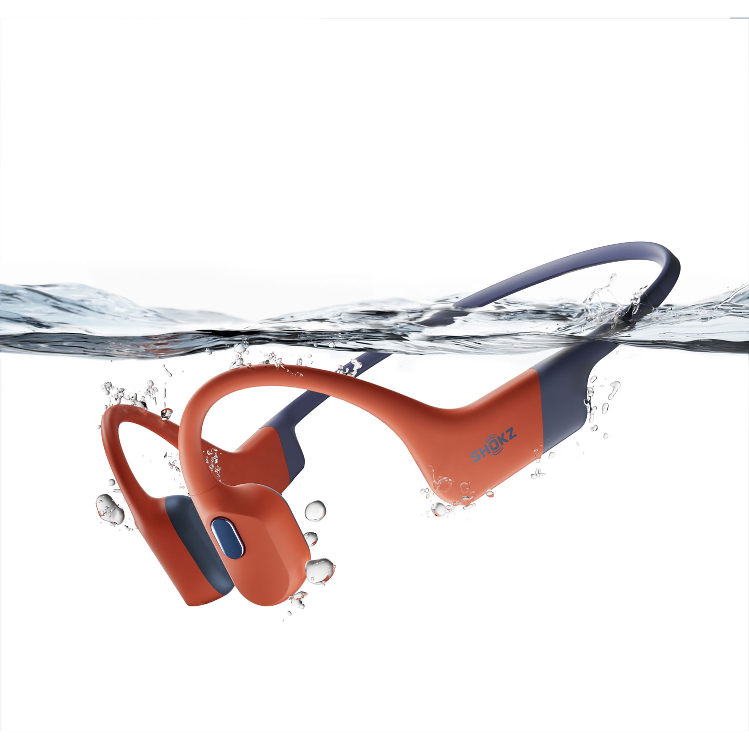 Écouteurs Bluetooth étanches à oreilles libres et à conduction osseuse OpenSwim Pro de Shokz - Rouge