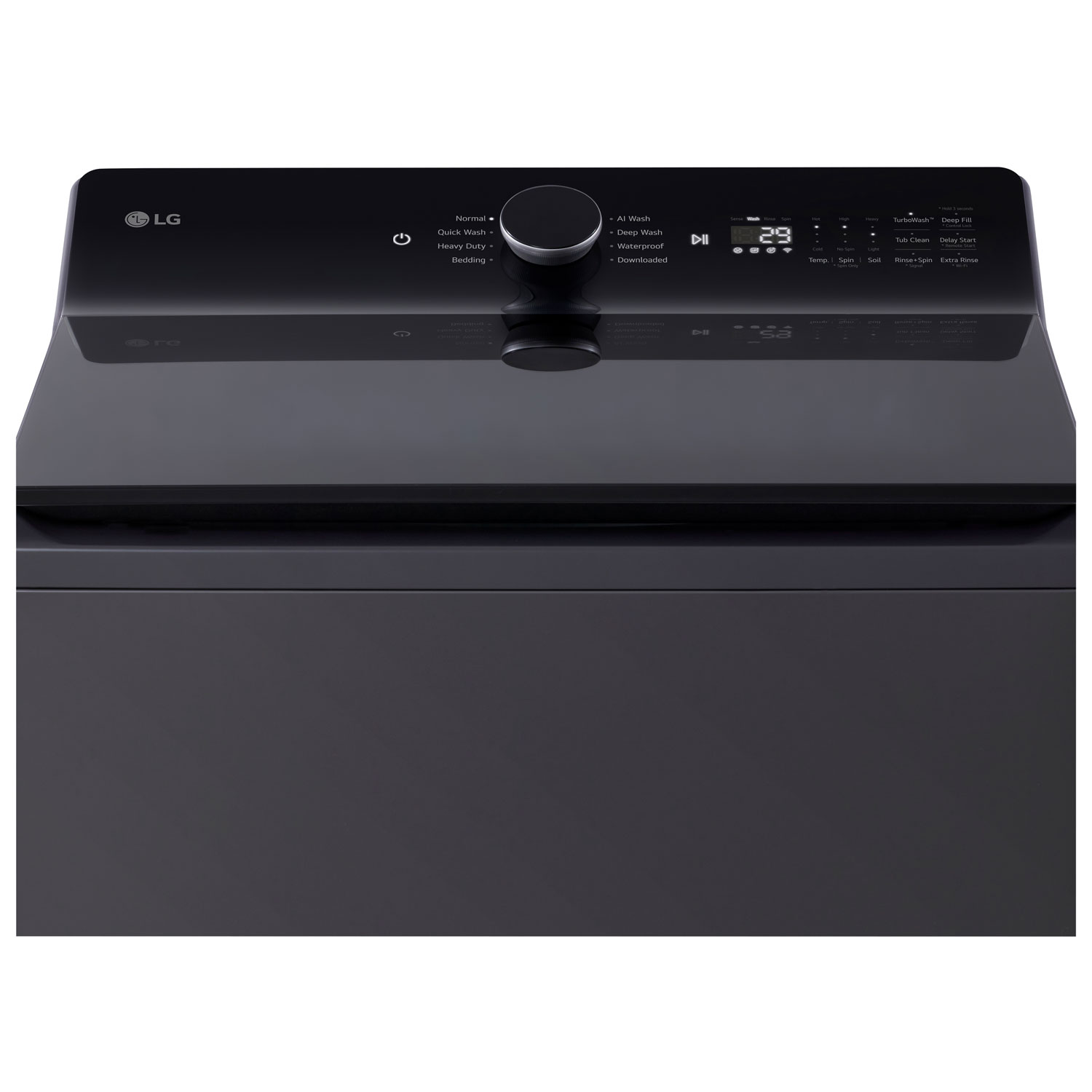 Laveuse à chargement par le haut haute efficacité de 6,1 pi³ de LG - Noir mat