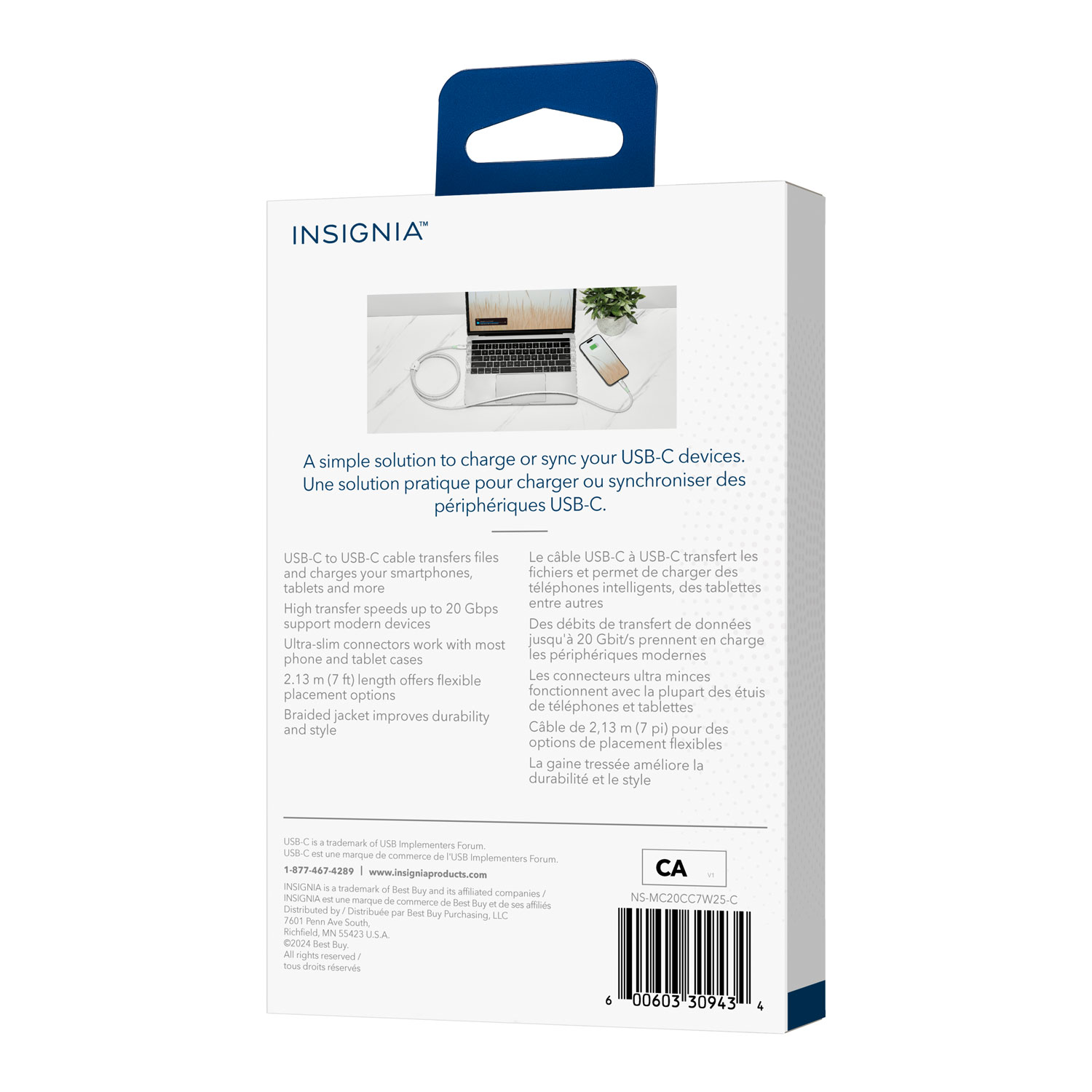 Insignia 2.1m USB-C to USB-C Cable - Only at Best Buy