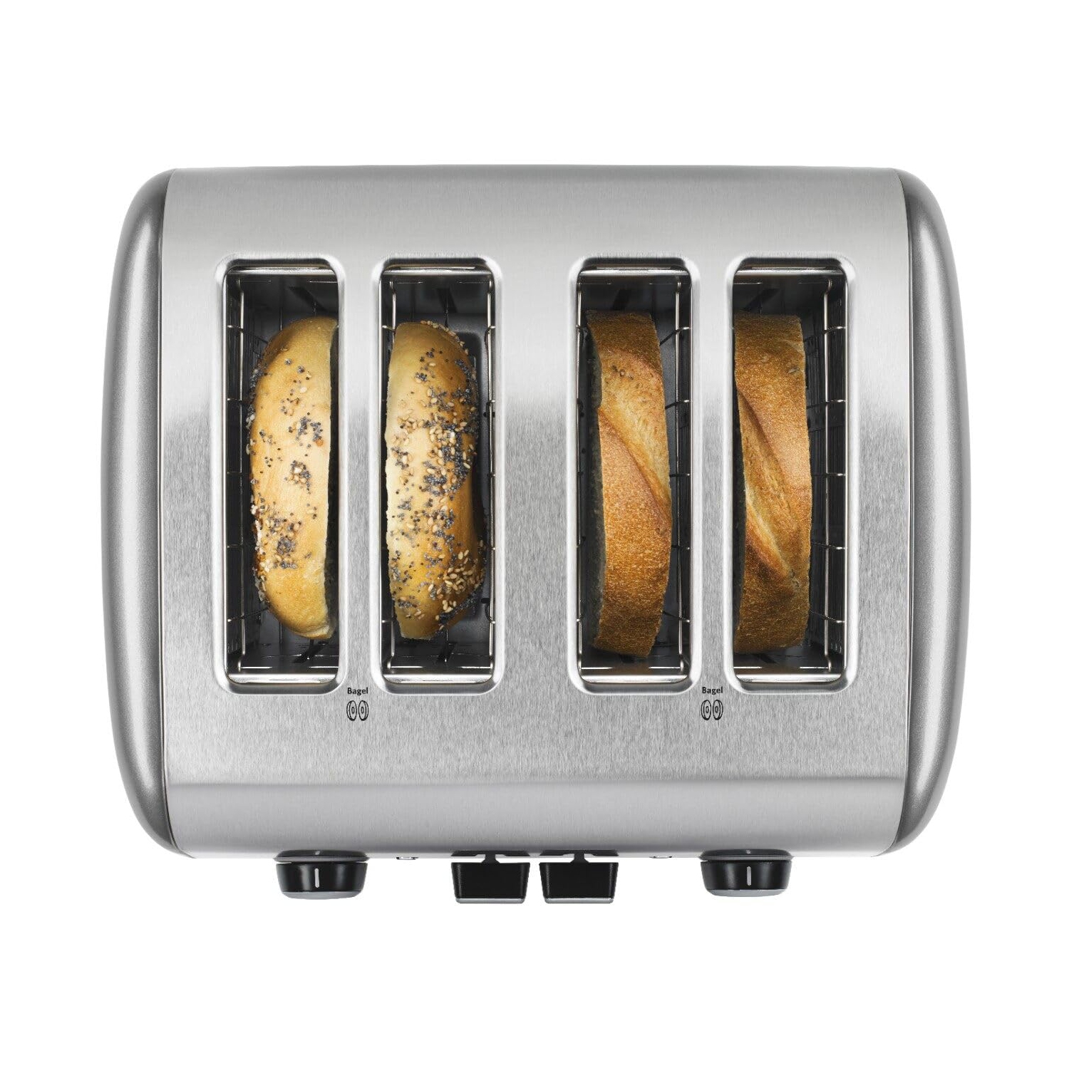 KitchenAid 4-Slice Toaster with Manual High-Lift Lever, Contour Silver, KMT4115CU