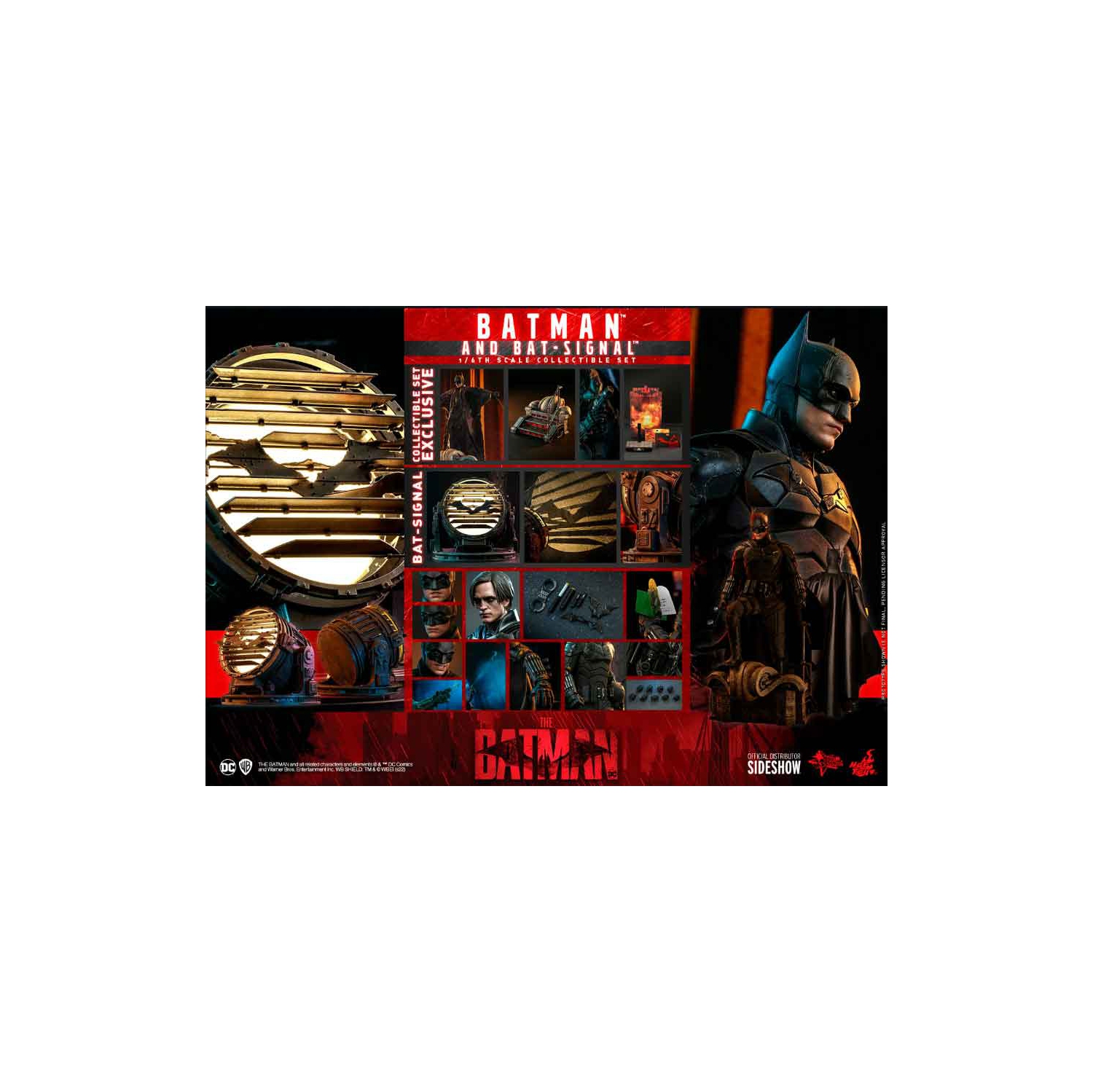 The Batman 12 Inch Action Figure 1/6 Scale - Batman and Bat-Signal Hot Toys 910596