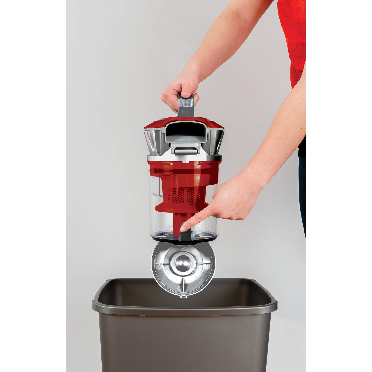 Bissell 1547E OptiClean Multi-Cyclonic Bagless Canister Vacuum, Red