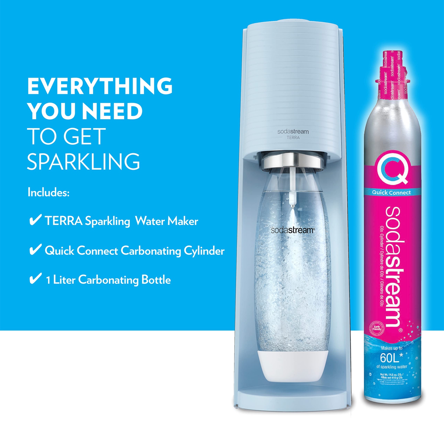 Sodastream Terra Sparkling Water Maker - Misty Blue, Medium