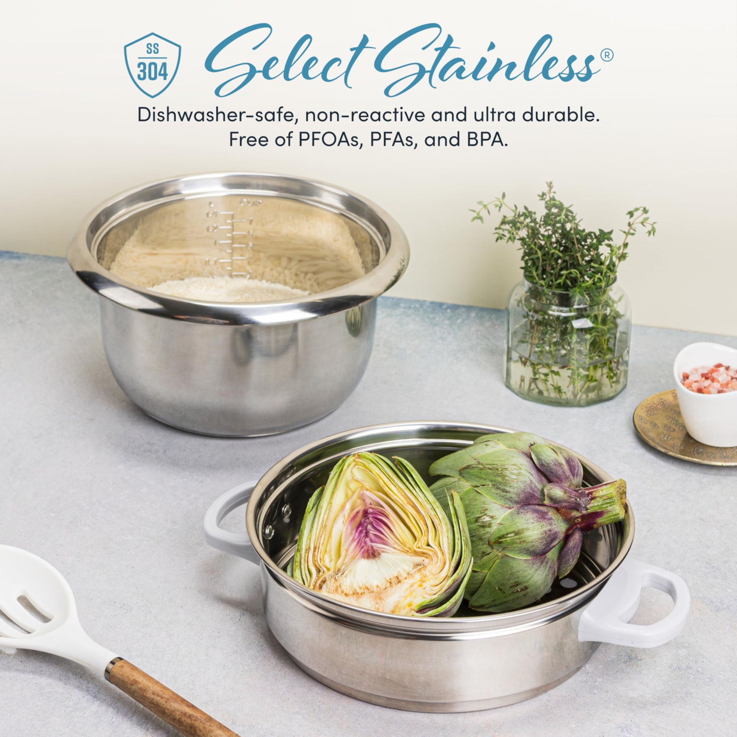 Aroma Housewares 14-Cup / 3Qt. Select Stainless Pot-Style Rice Cooker, & Food Steamer, (ARC-757-1SG)