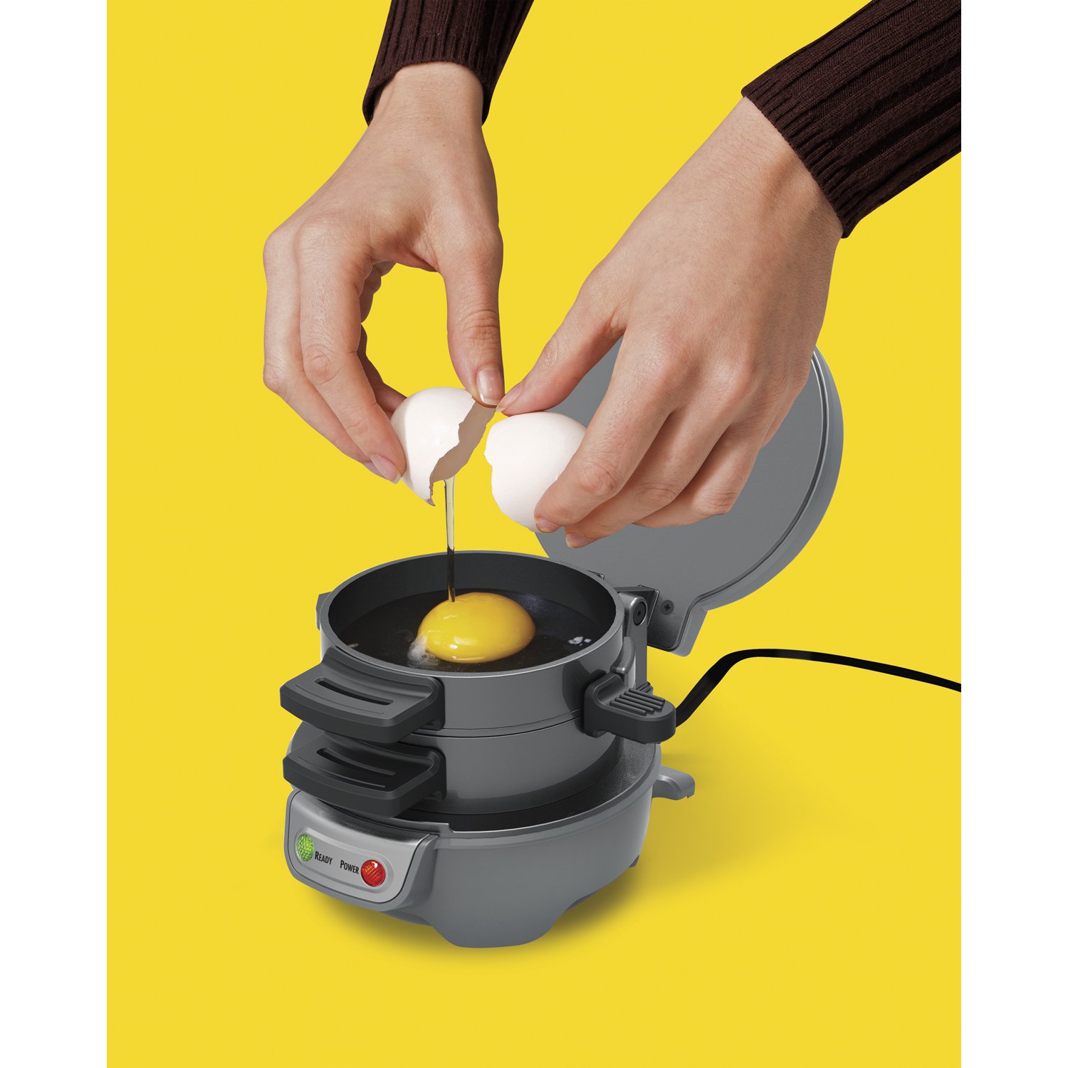 Hamilton Beach – machine à sandwichs pour le déjeuner avec minuterie, argenté, 25478RC oz