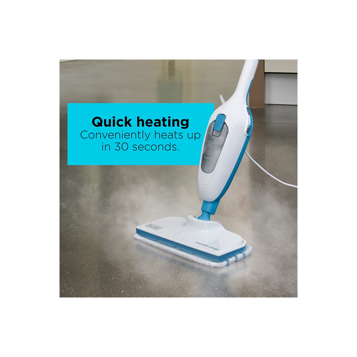 Vadrouille à vapeur BLACK+Decker, blanc