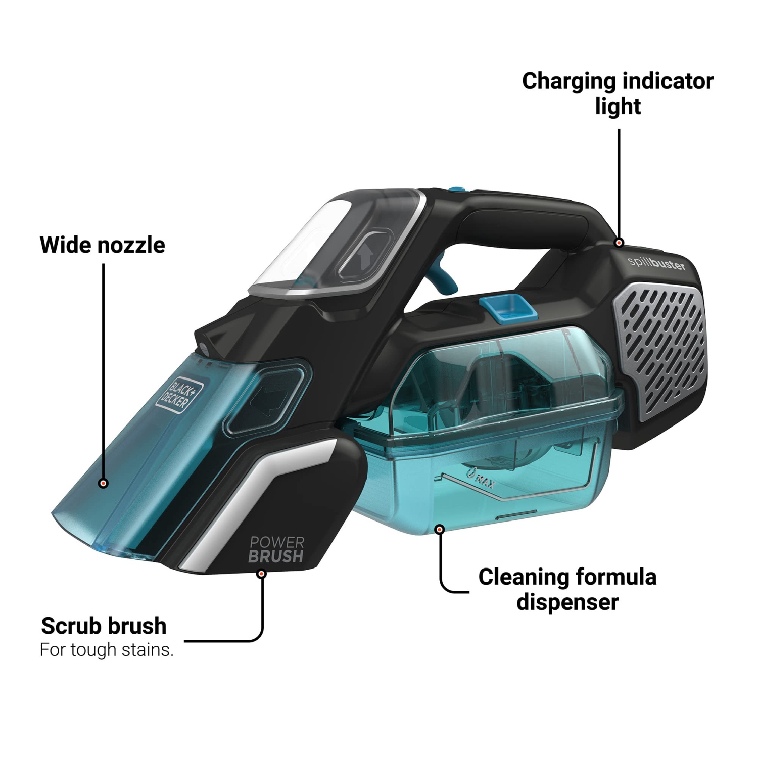 BLACK+DECKER spillbuster Portable Carpet Cleaner, Cordless Spill and Spot