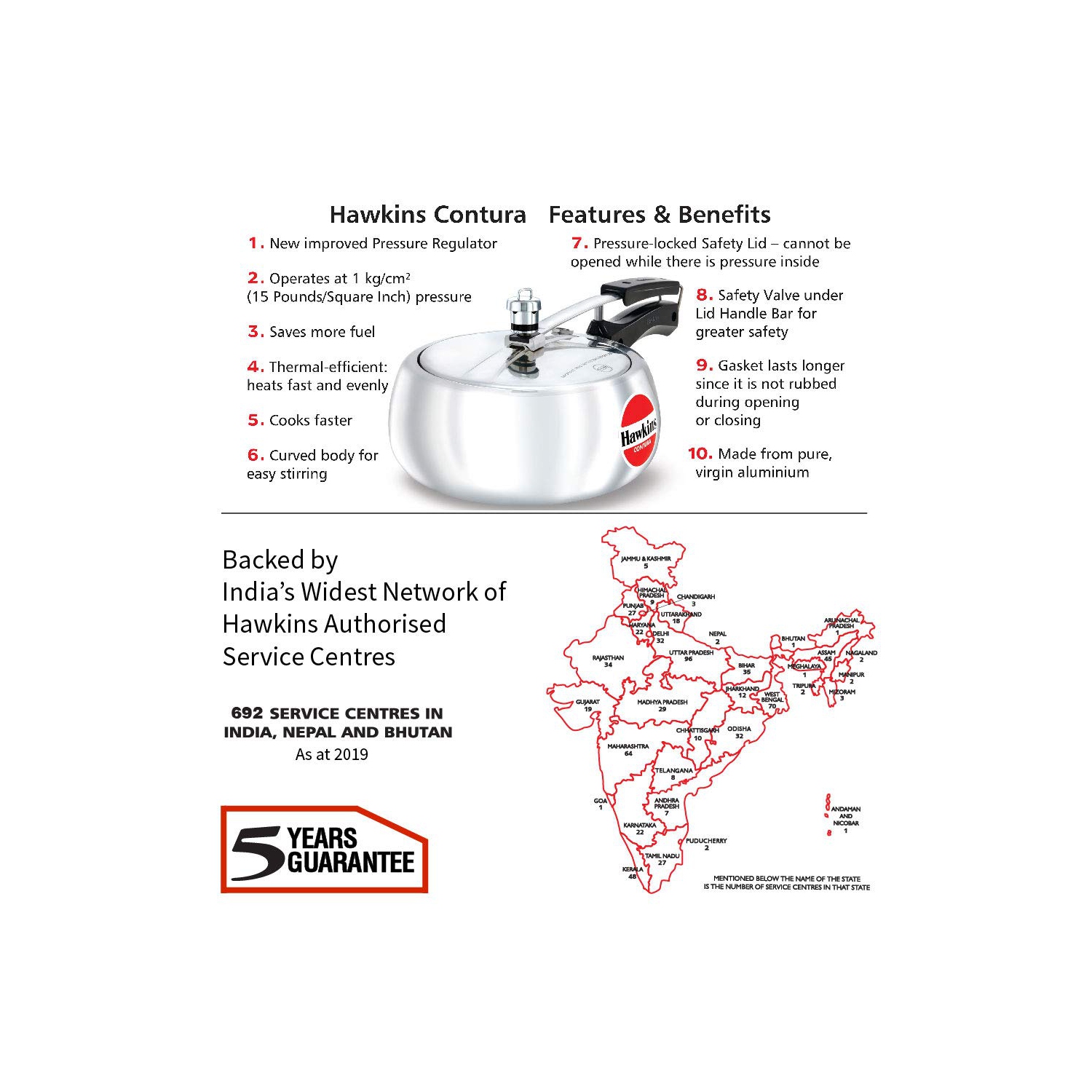 Hawkins HC35 New Contura Cooker 3.5l, Small, Aluminum