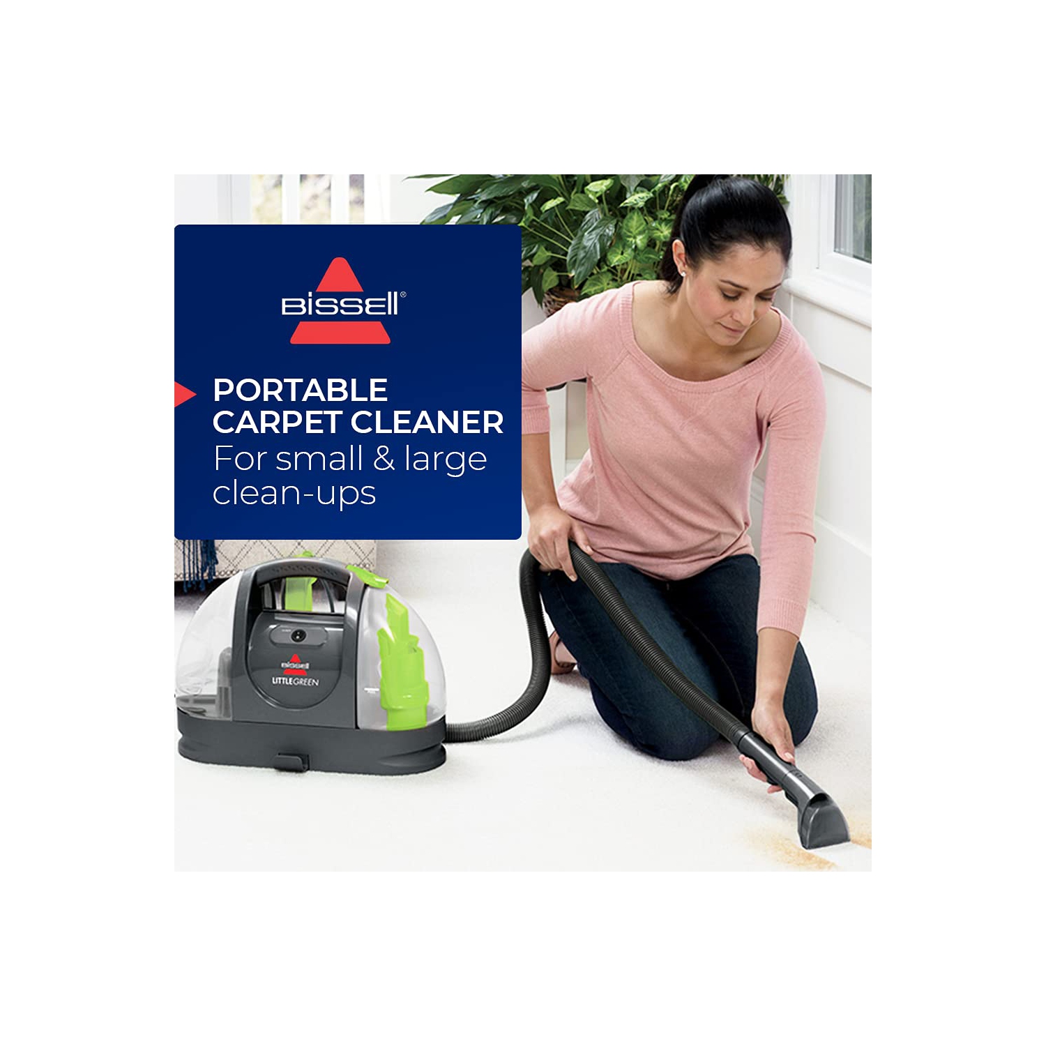 BISSELL - nettoyeur portatif pour tapis - petite machine à tapis et à tissus verts - 48 oz capacité avec brosse à taches | Noir ..