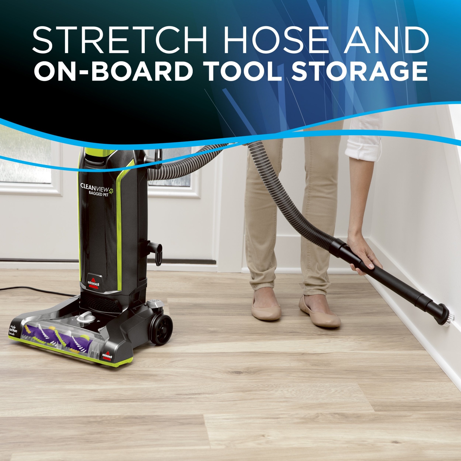 Aspirateur vertical de BISSELL avec sac Cleanview pour animaux de compagnie – Système de filtration des allergènes de qualité supérieure – Surface de