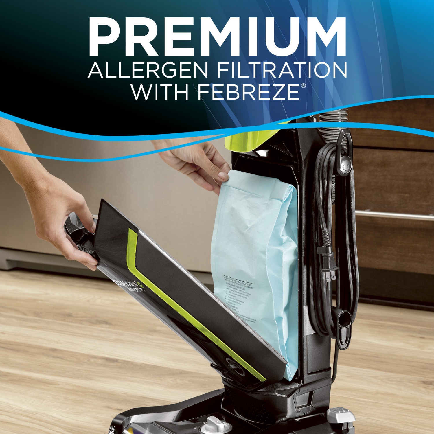 Aspirateur vertical de BISSELL avec sac Cleanview pour animaux de compagnie – Système de filtration des allergènes de qualité supérieure – Surface de