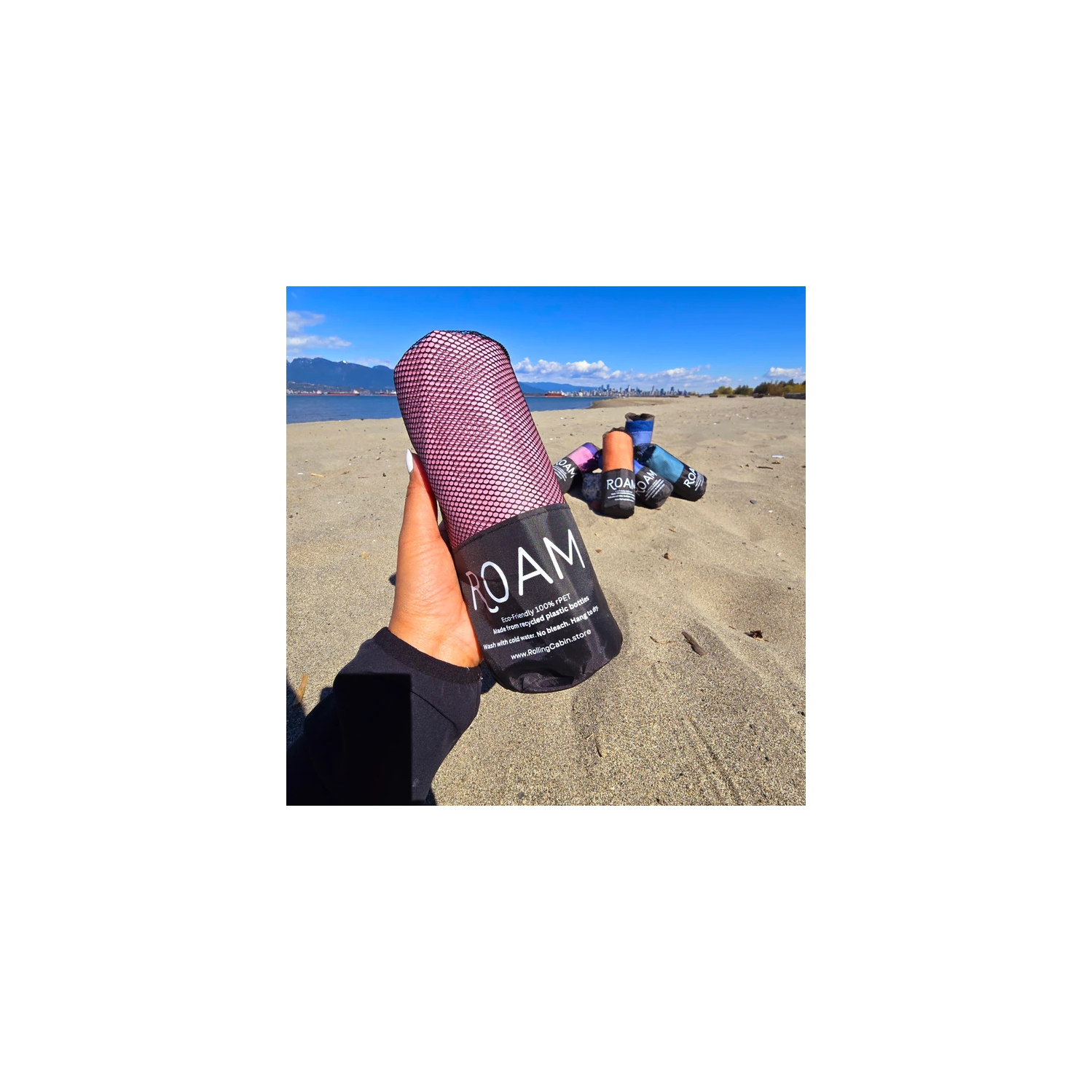 ROAM 100% Sustainable Eco-Friendly XL Beach Towel GRS Certified | Purple Magic