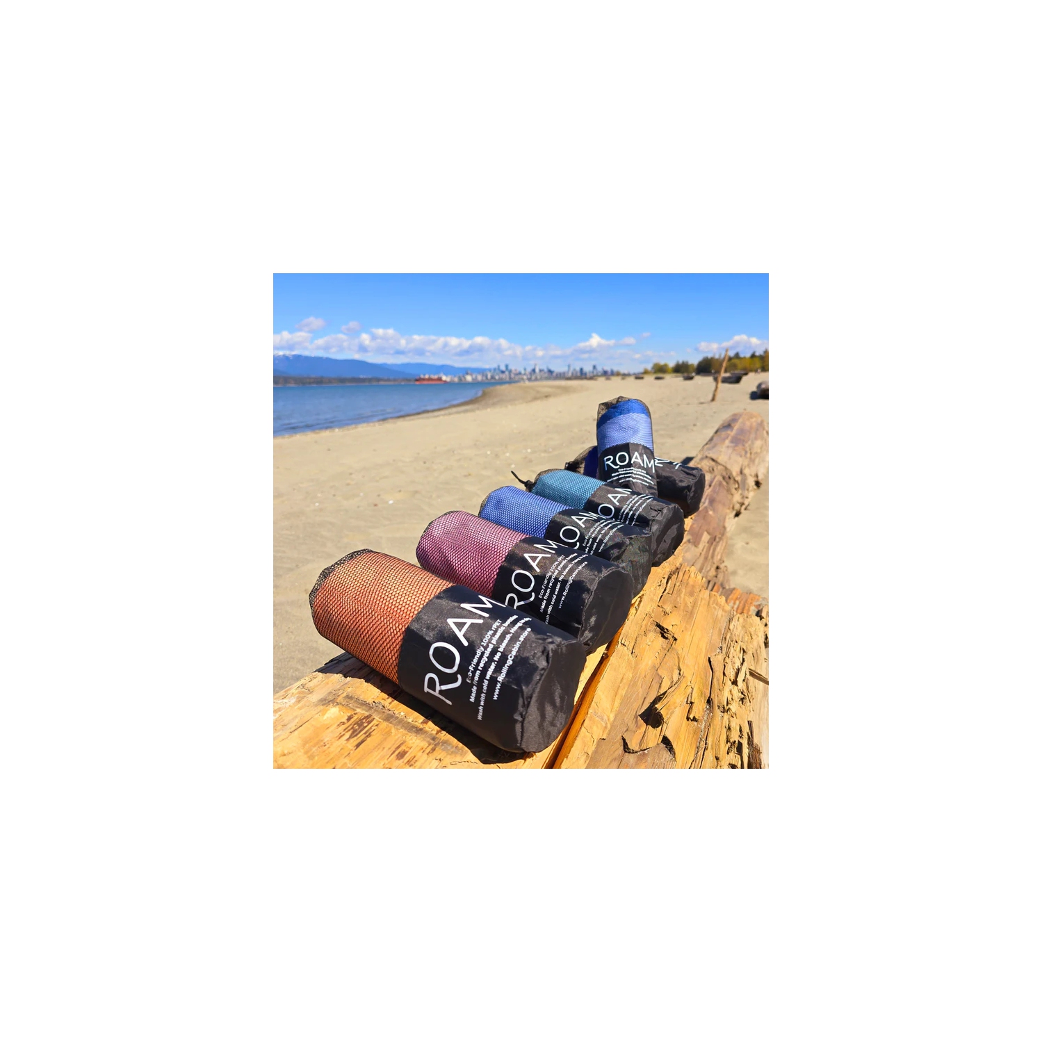 ROAM 100% Sustainable Eco-Friendly XL Beach Towel GRS Certified | Seaside Soiree