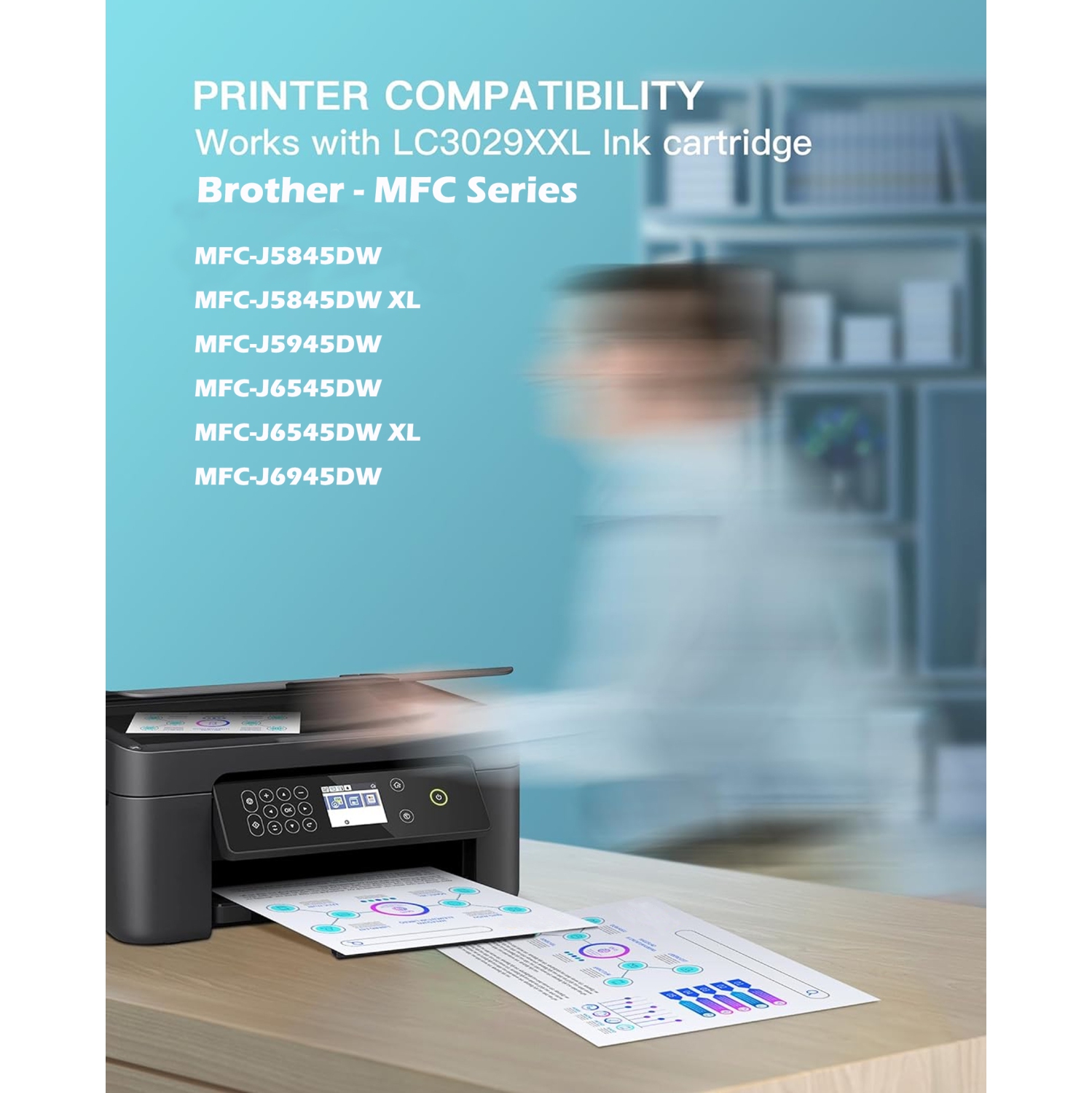 1Set Replacement for Brother LC3037 Ink Cartridge Brother LC-3037 XXL Extra High Yield - MFC-J5845DW MFC-J5845DW XL MFC-J5945DW MFC-J6545DW