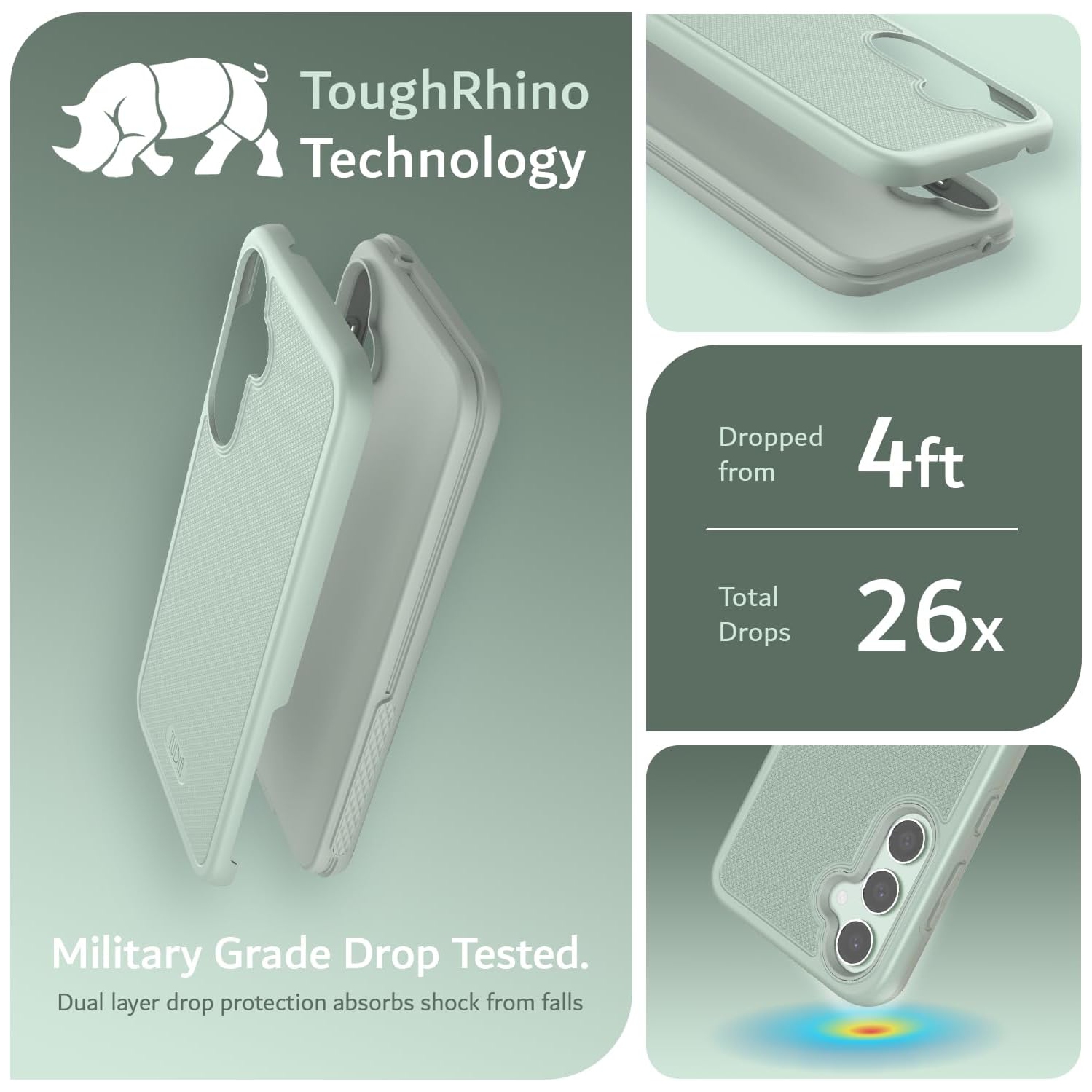 Étui MergeGrip de TUDIA pour Galaxy S23 FE de Samsung de qualité militaire - Lys verts