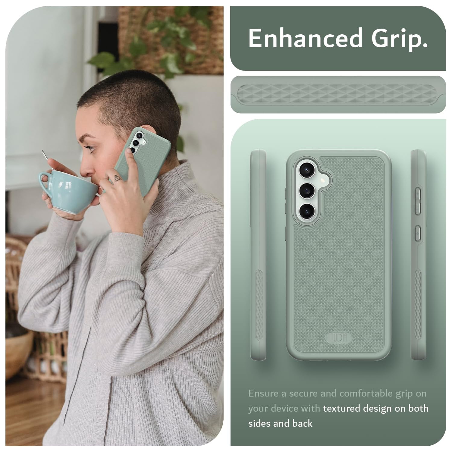 Étui MergeGrip de TUDIA pour Galaxy S23 FE de Samsung de qualité militaire - Lys verts