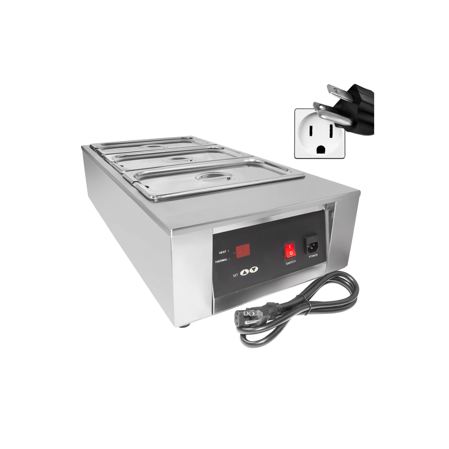 GR-D2002-3 Chocolate Melting Pot | Electric Warmer | 3 Tanks | 110V
