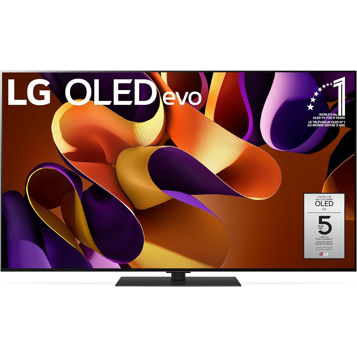 LG 55-Inch G4 OLED evo 4K Smart TV - α11 AI Processor 4K, Alexa Built-in, 144Hz Refresh Rate, HDMI 2.1, G-Sync, FreeSync, Dolby Vision, Dolby Atmos, Stand Included (OLED55G4SUB, 20