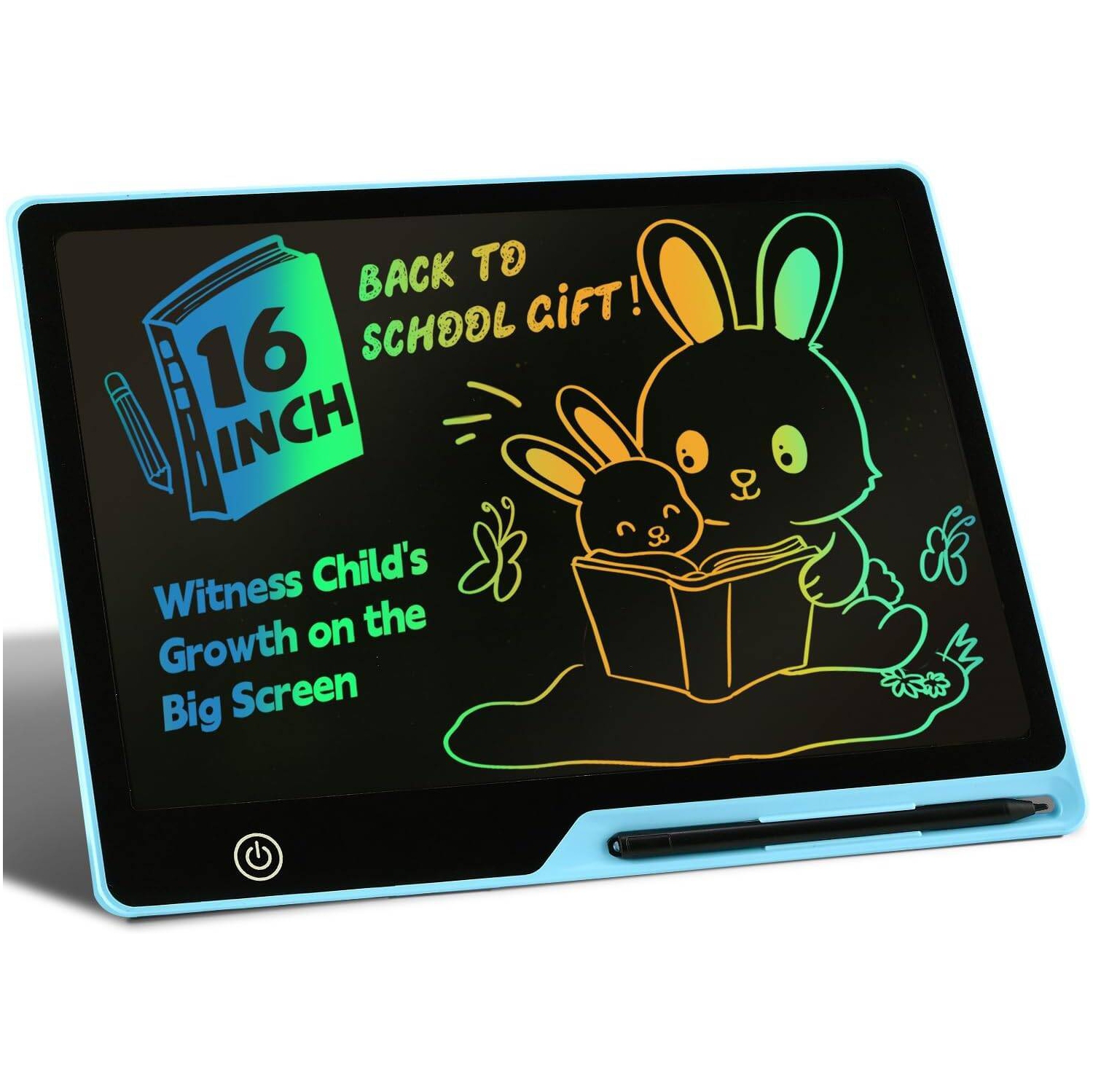 Tablette d'écriture ACL pour 3-8 enfants, tableau rechargeable 16 po Doodle Board, jouets d'apprentissage préscolaire cadeau d'anniversaire de Noël