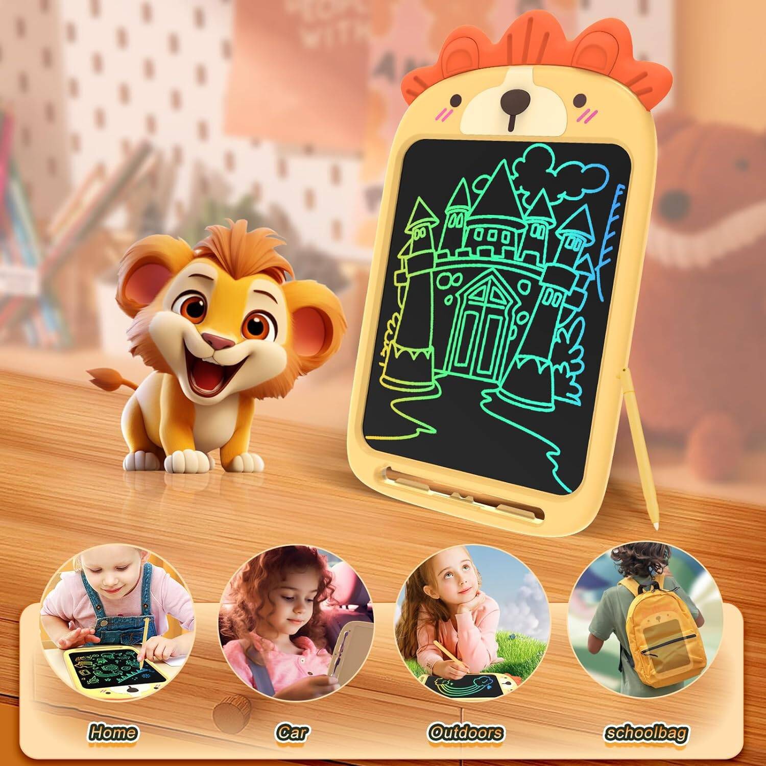 Tablette d'écriture ACL pour enfants, tablette à dessin réutilisable et effaçable électronique de 10 po, comme cadeau d'anniversaire de Noël pour