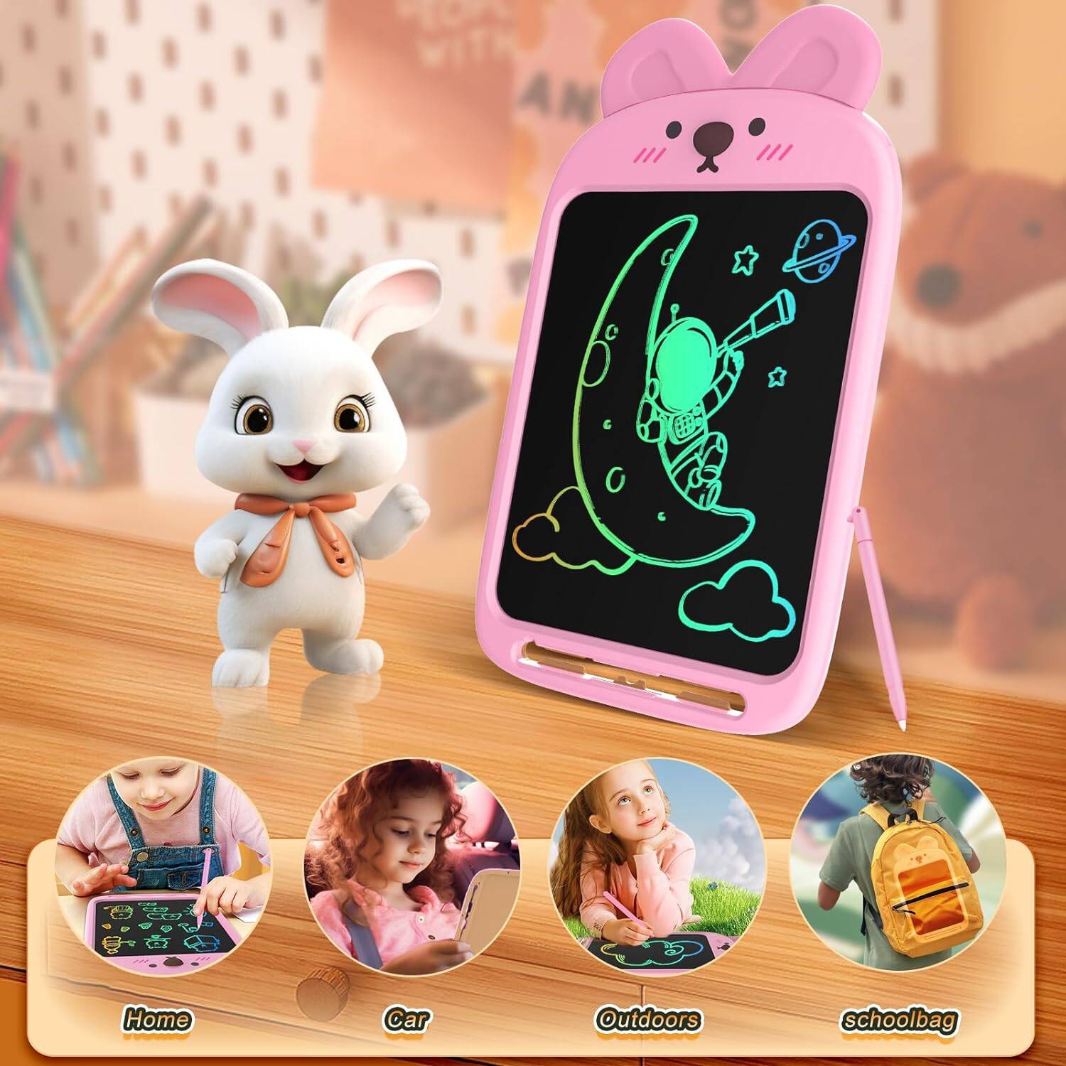 Tablette d'écriture ACL pour enfants, tablette à dessin effaçable électronique et réutilisable de 10 po, cadeau d'anniversaire de Noël pour filles de