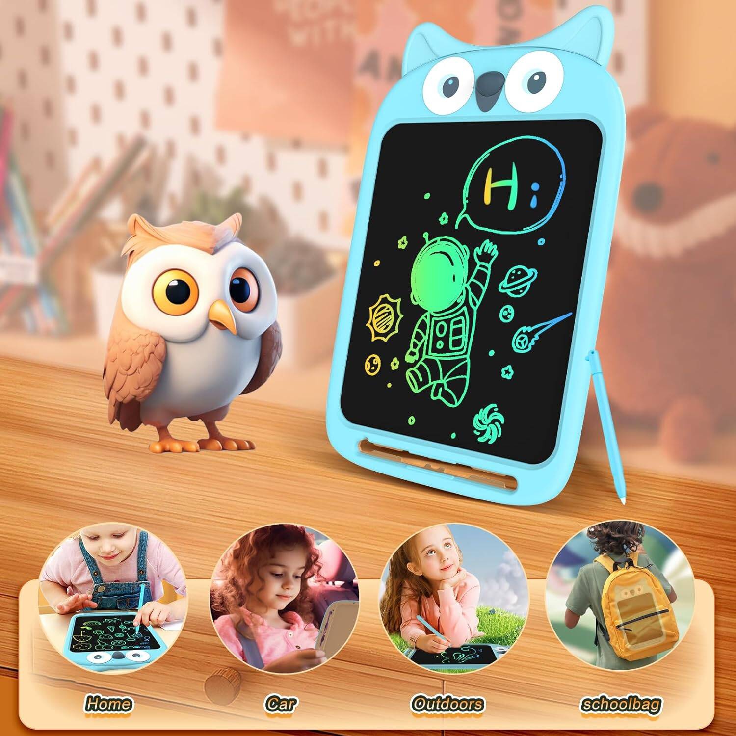 LCD Writing Tablet for Kids, 10 Inch Electronic Erasable Reusable Doodle Board Drawing Pad, as Christmas Birthday Gift for 3-8 Years Old Boys Girls,