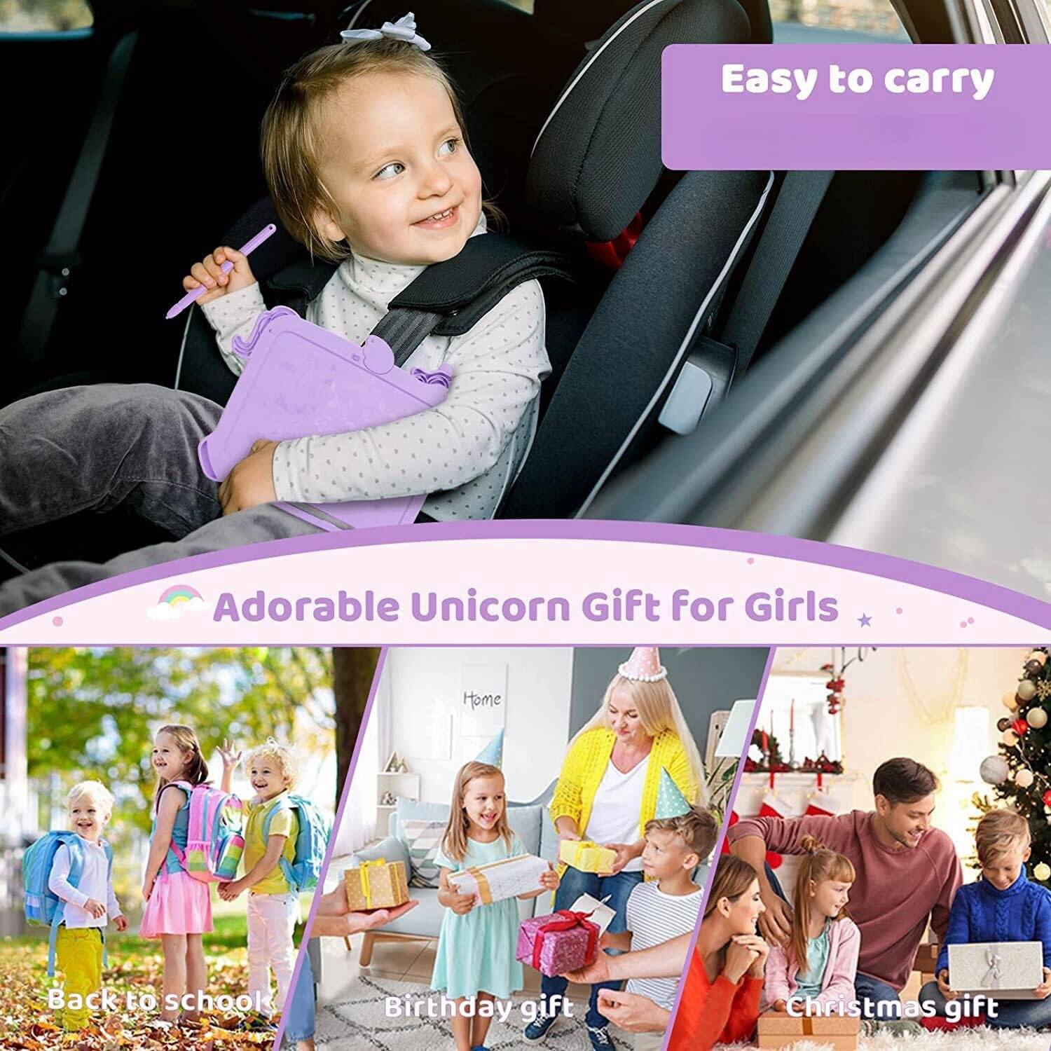 Tablette d'écriture ACL pour enfants, tablette de dessin à écran coloré licorne, planche à griffonner, jouet de voyage pour tout-petits, jouet