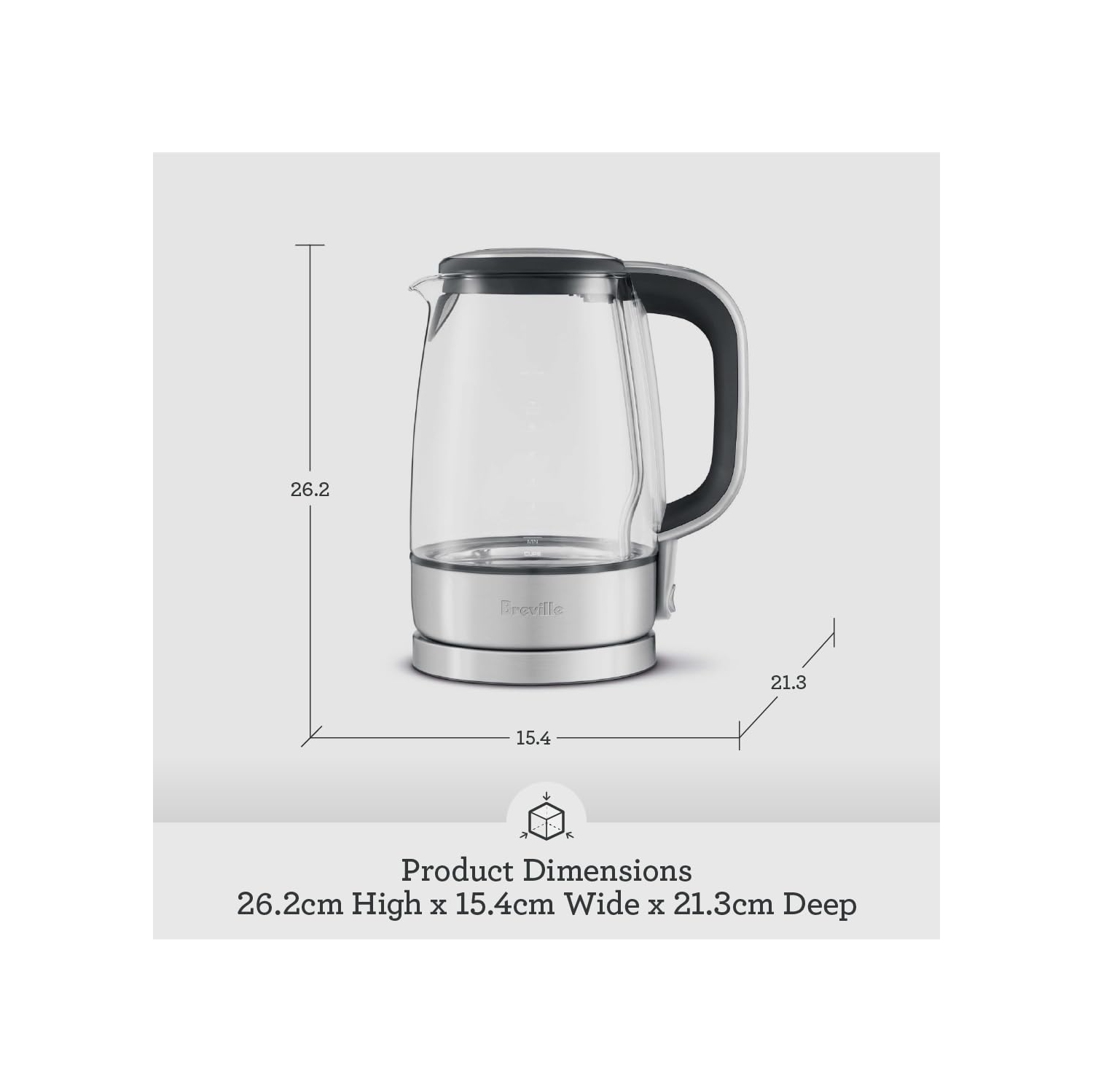 Breville USA BKE595XL The Crystal Clear Electric Kettle, 2.3, Glass