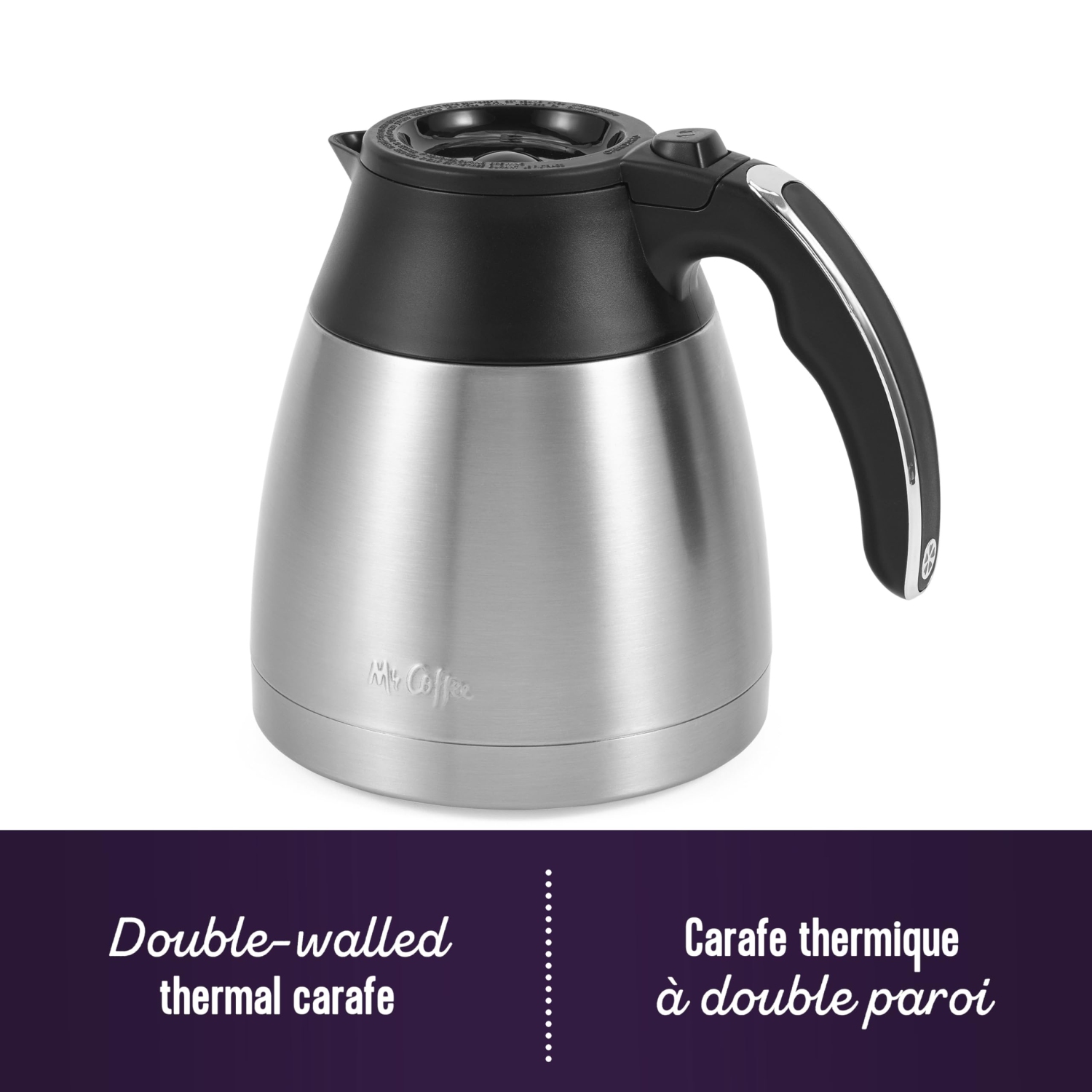 Cafetière programmable de Mr. Coffee | machine à café de 10 tasses avec carafe thermique | acier inoxydable