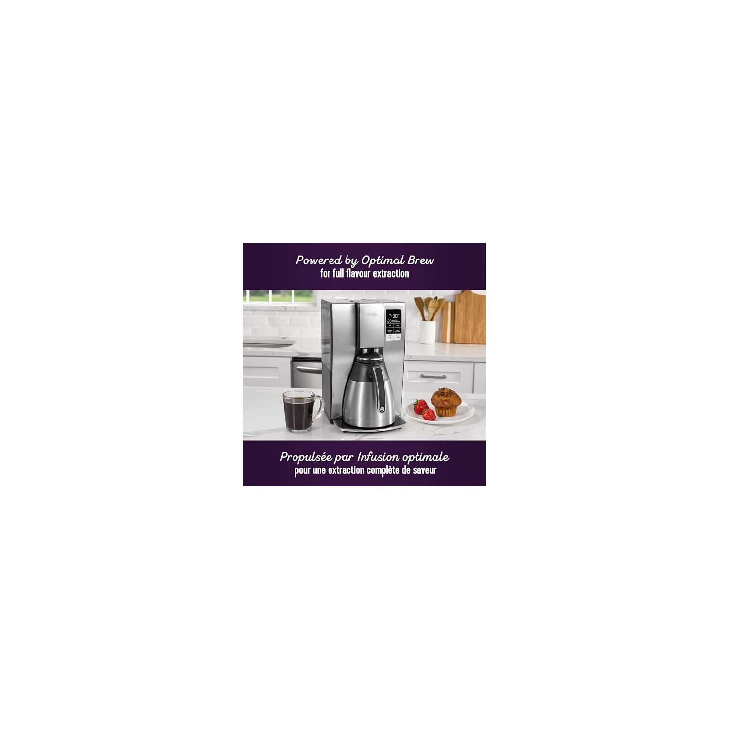 Cafetière programmable de Mr. Coffee | machine à café de 10 tasses avec carafe thermique | acier inoxydable