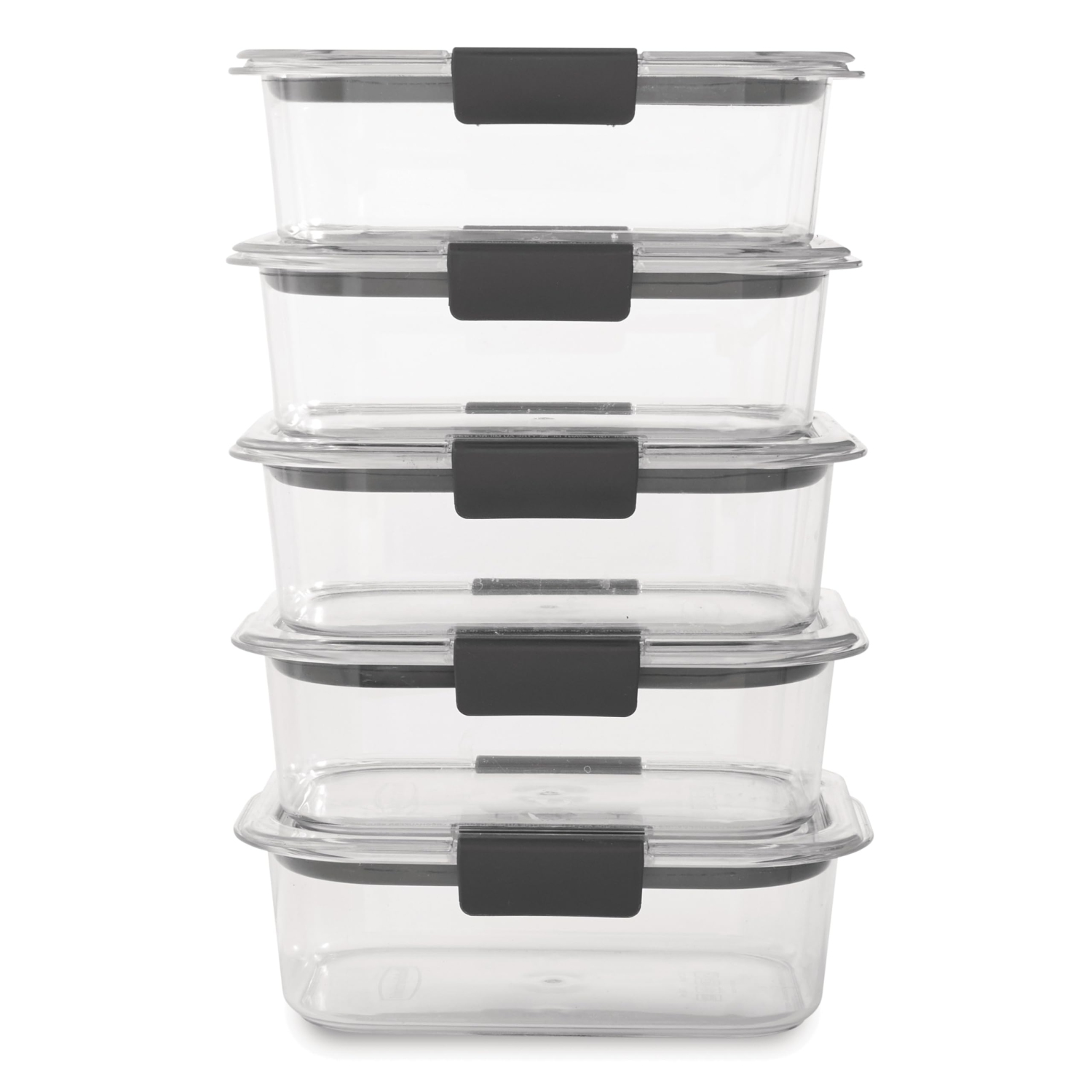 Rubbermaid Brilliance Food Storage Container, BPA-free Plastic, Medium, 3.2 Cup, 5-Pack, Clear