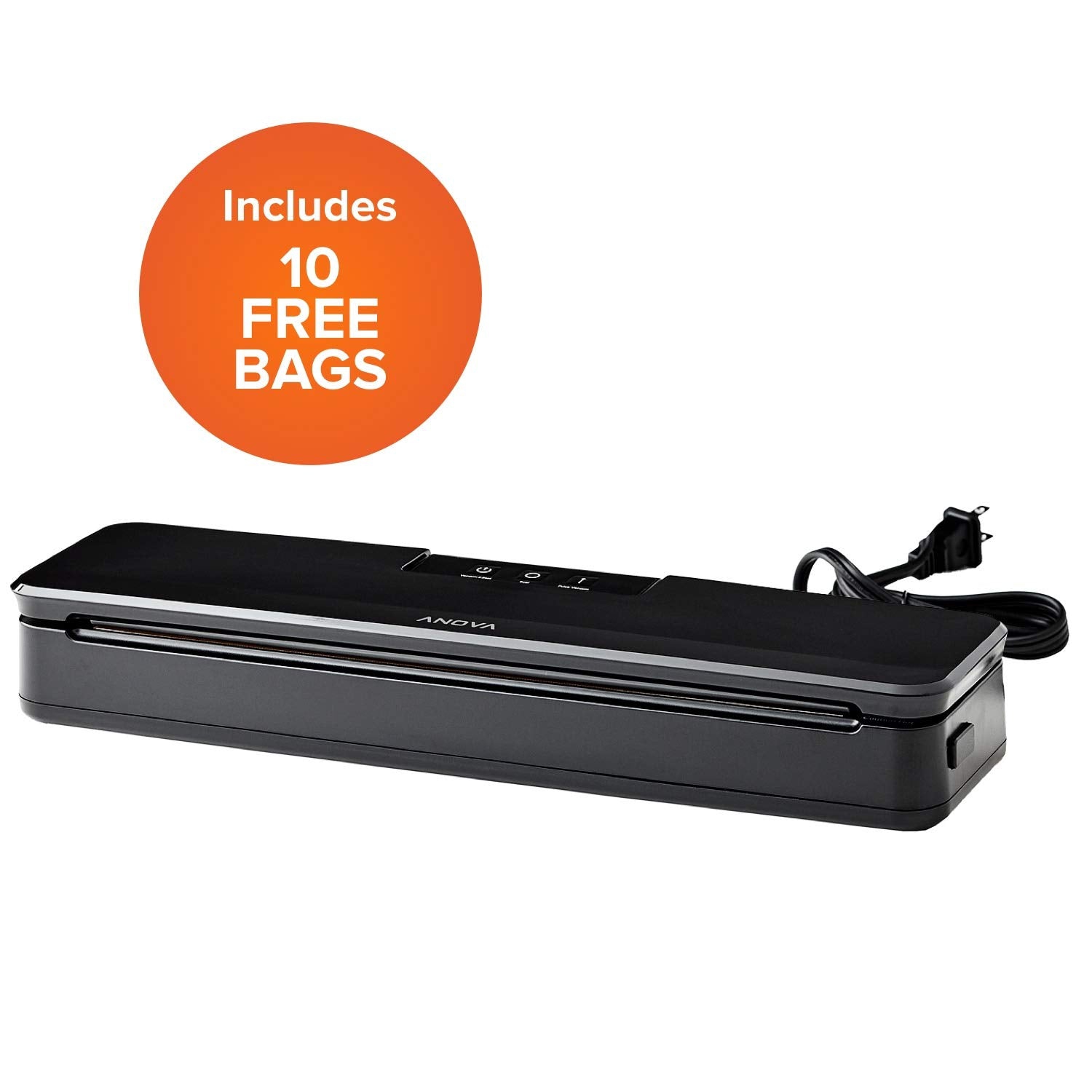 ANOVA Culinary ANVS01-US00 scelleuse sous vide de précision ANOVA, comprend 10 sacs prédécoupés, pour le sous vide et le stockage des aliments