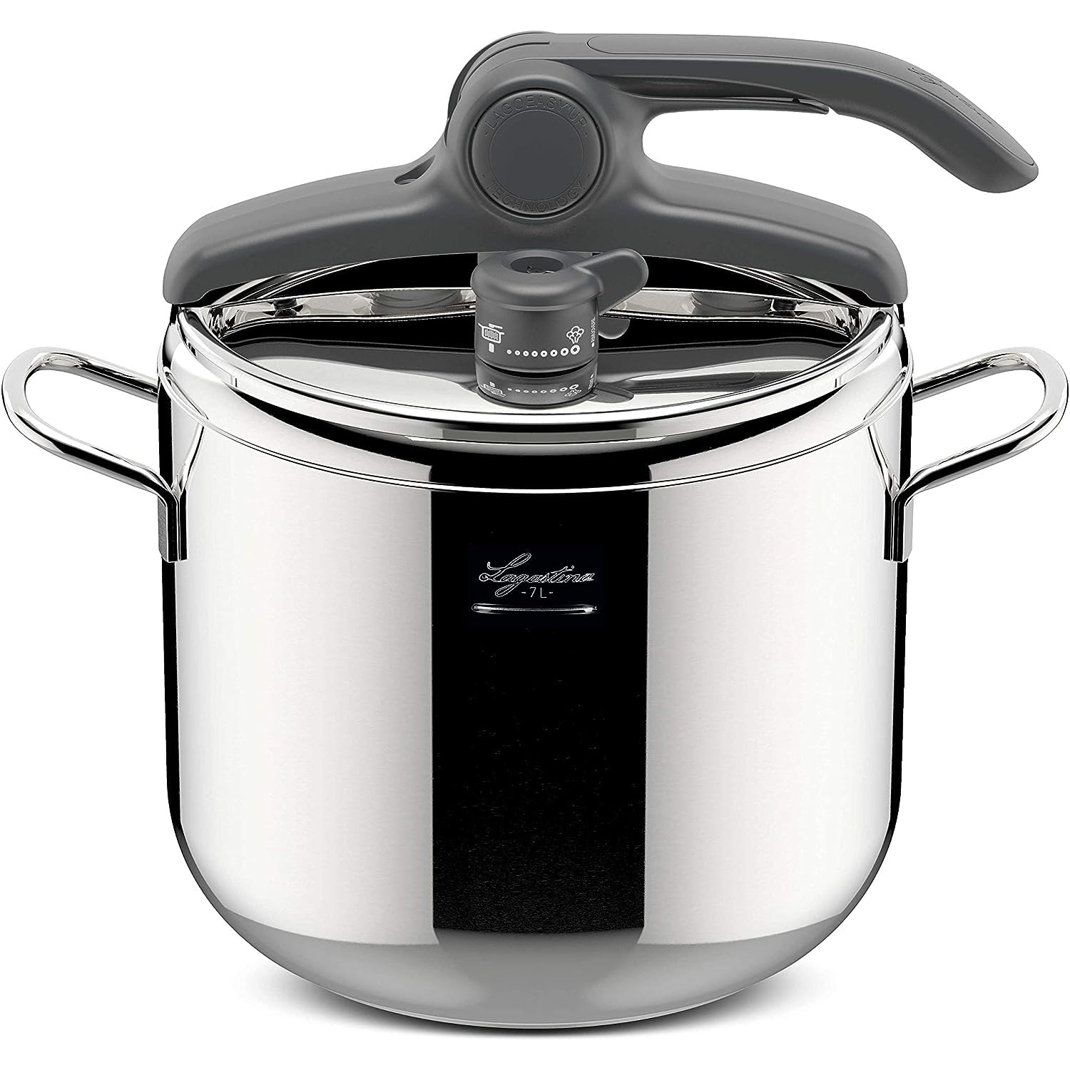 Lagostina Irradial Pressure Cooker Control Lagoeasy'Up, 7 L, 18/10 Stainless Steel, 22 cm