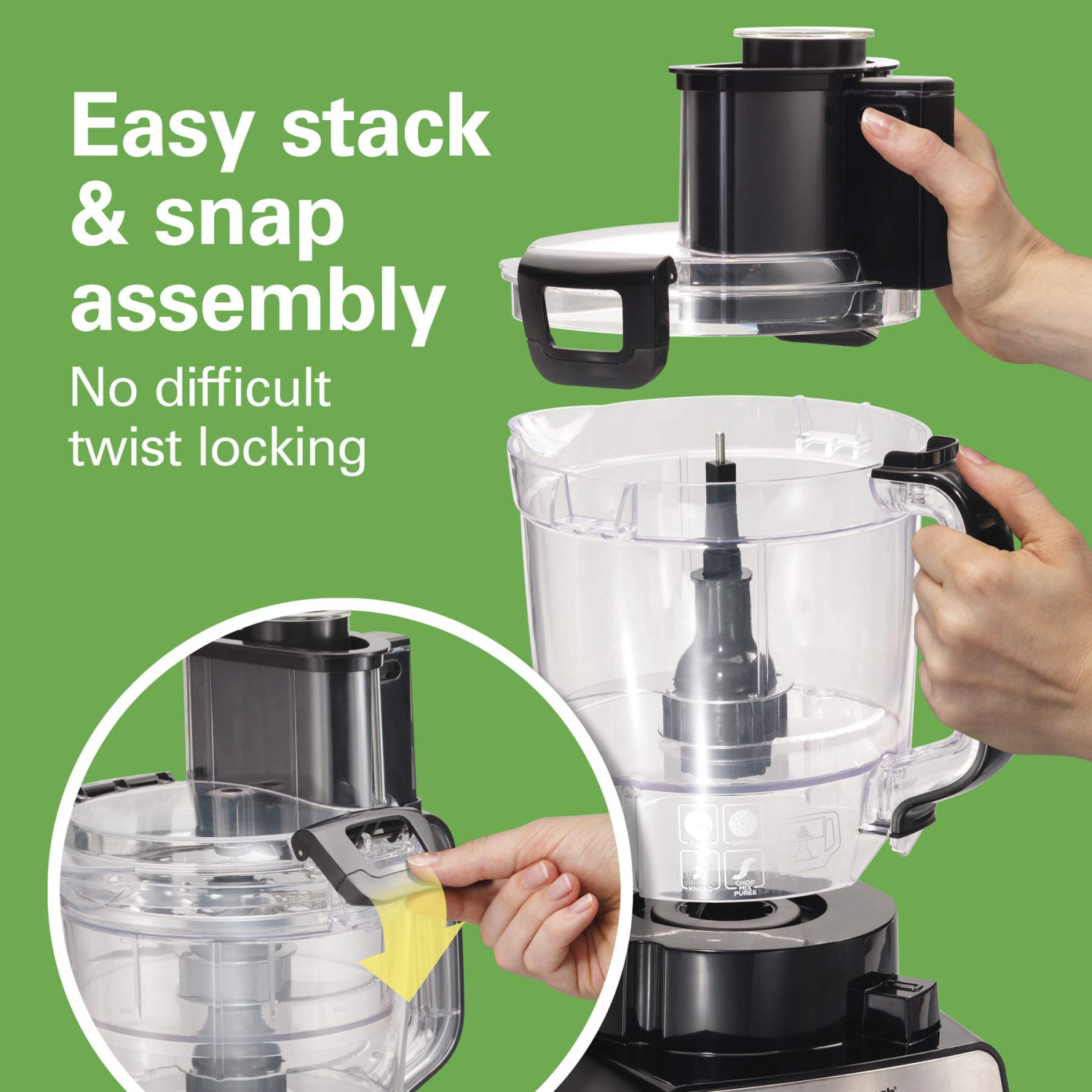 Hamilton Beach Stack & Snap Duo Food Processor, 14 Cup Capacity, 70585