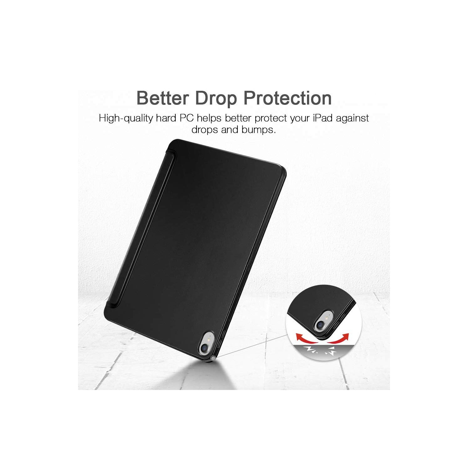 [CS] Étui magnétique mince Smart Cover avec support à crayons pour Apple iPad Air de 13 po 2024 Go, noir