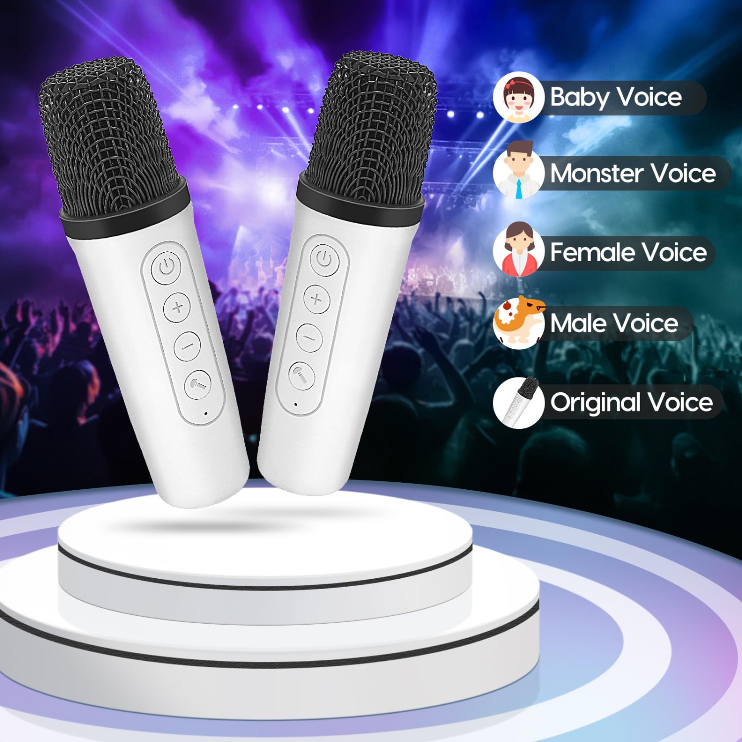 Karaoke Machine for Kids Adults, Bluetooth Karaoke Speaker with 2 Wireless Mics, Dynamic Led Light for Home Party and Birthday Gifts