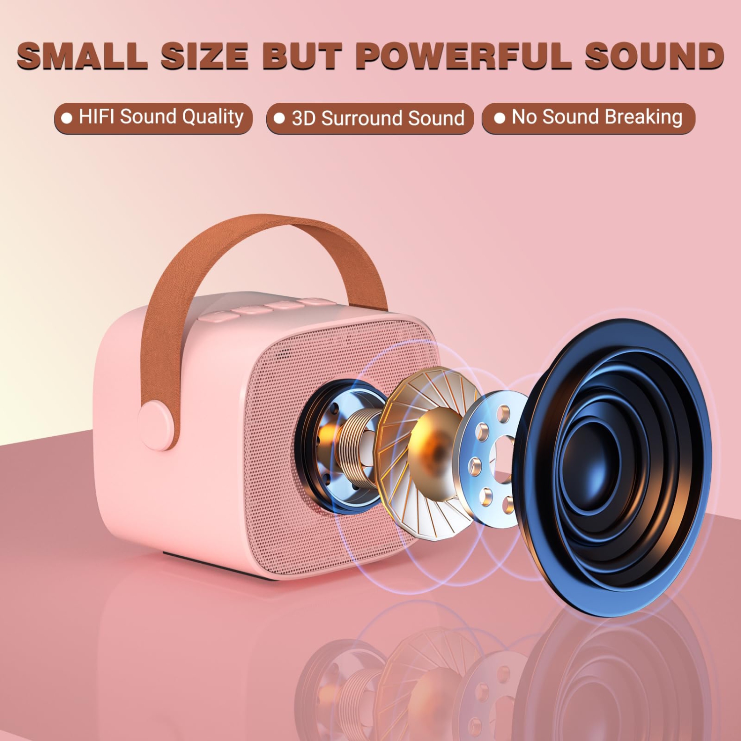 Mini Karaoke Machine for Kids, Portable Bluetooth Speaker with Wireless Microphone, Music Player Toys Gifts for Boys GirlsBirthday Christmas Party