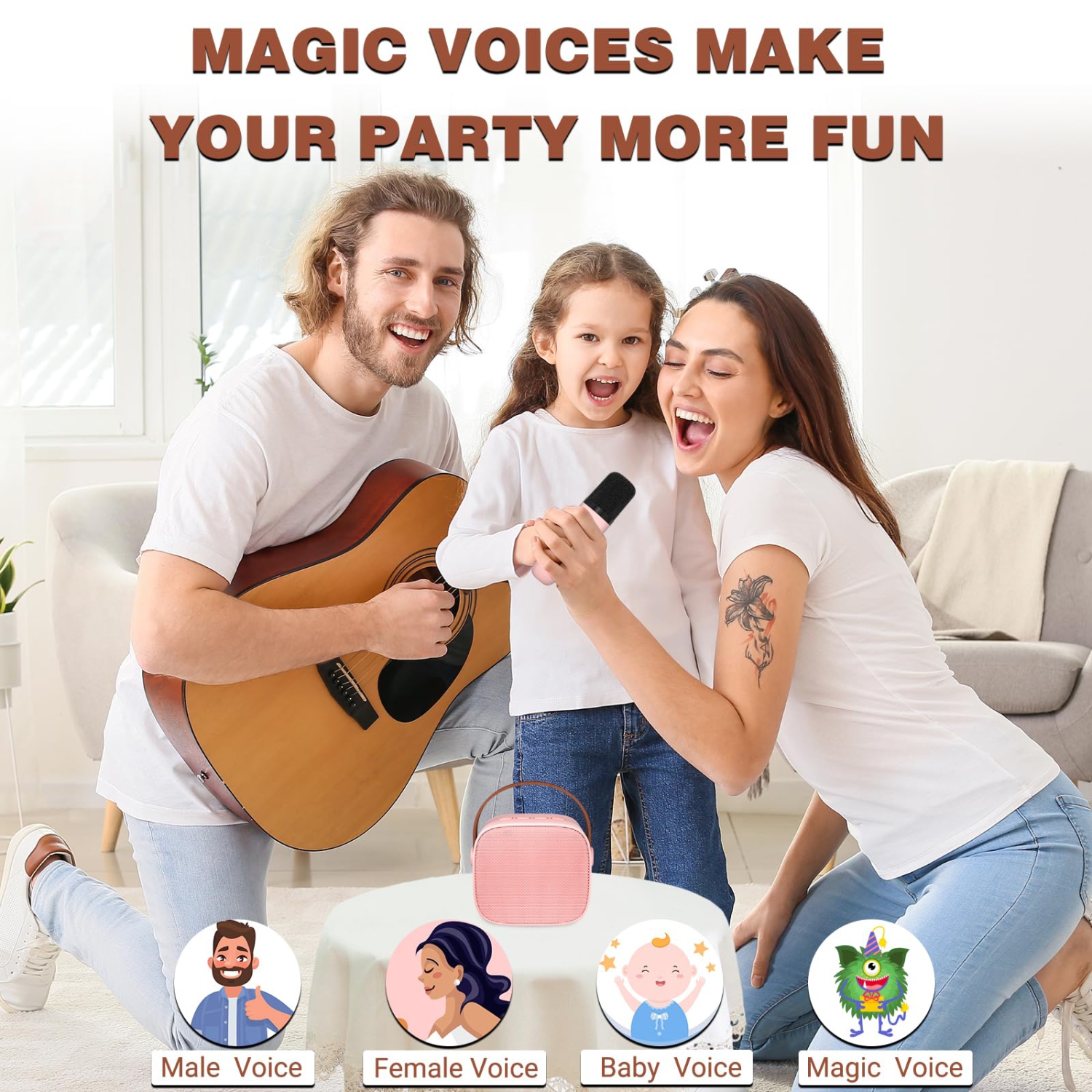 Mini Karaoke Machine for Kids, Portable Bluetooth Speaker with Wireless Microphone, Music Player Toys Gifts for Boys GirlsBirthday Christmas Party