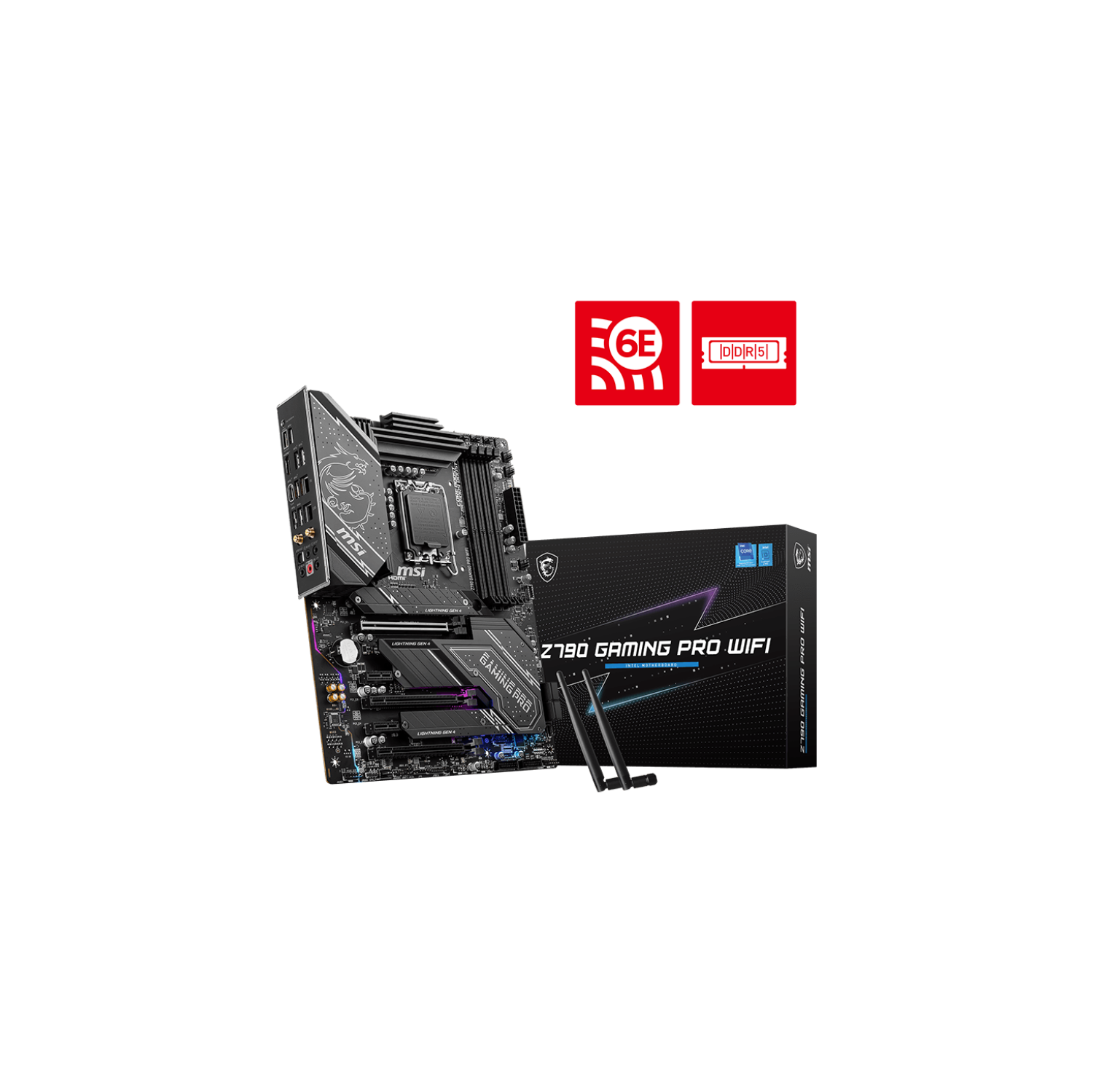 MSI Z790 GAMING PRO WIFI LGA 1700 SATA 6Gb/s DDR5 ATX (280) Intel Motherboard