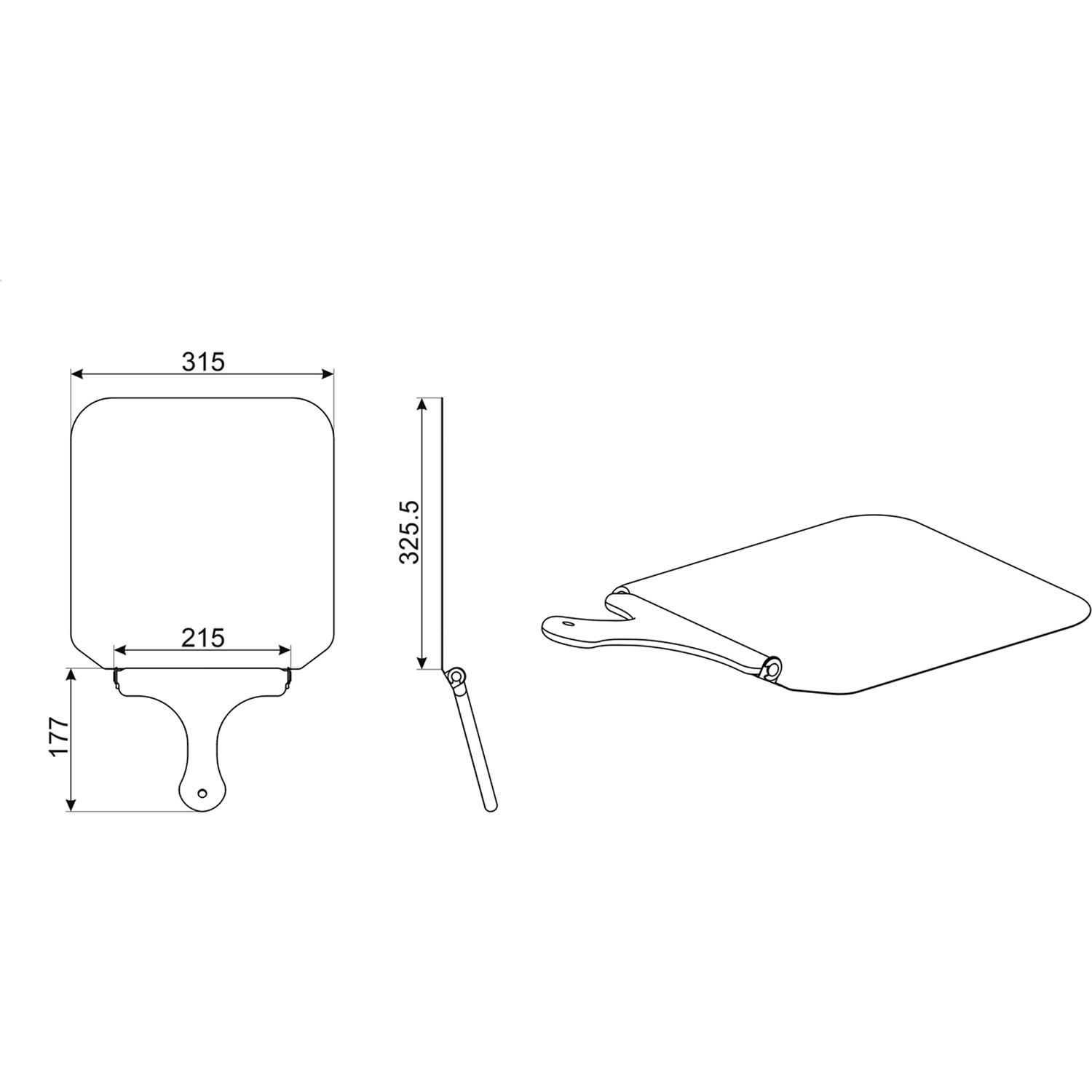 Pelle à pizza de Smeg avec manche repliable