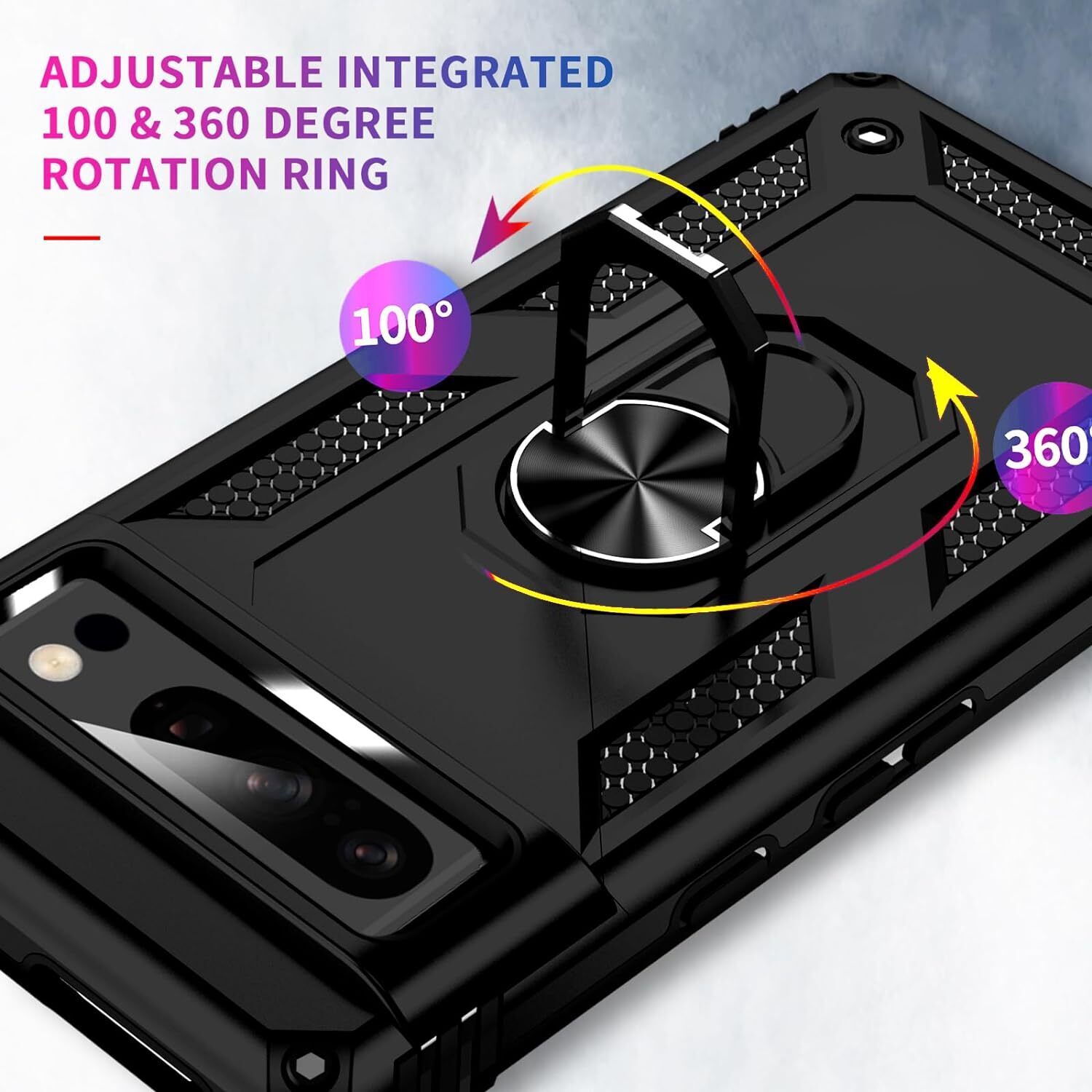 [CS] Anti-Drop Hybrid Magnetic Hard Armor Case with Ring Holder for Google Pixel 8A, Navy