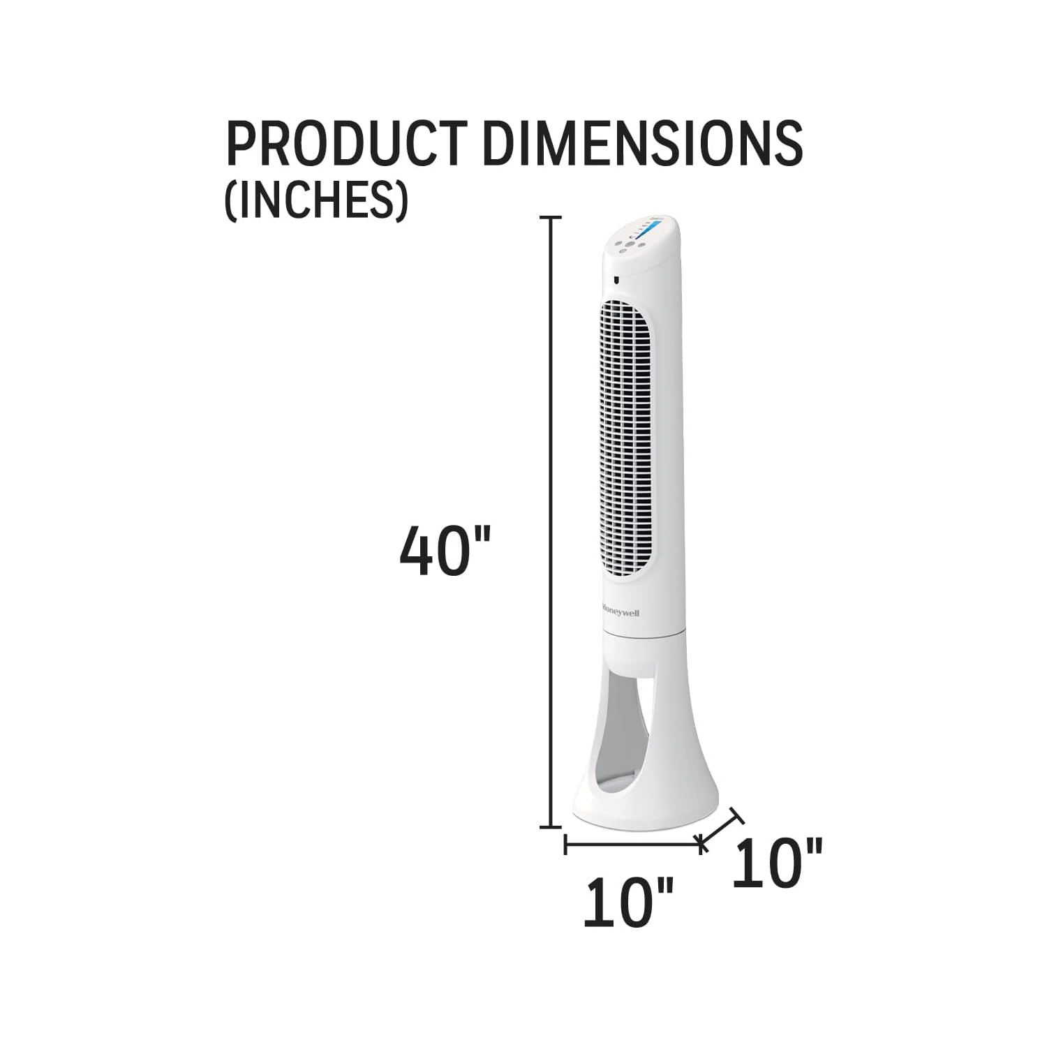Honeywell HYF260WC QuietSet® Whole Room 40” Tall Tower Fan Home, Bedroom, Office, 75° Oscillation, Remote Control, 5 speeds, Slim Profile, Auto