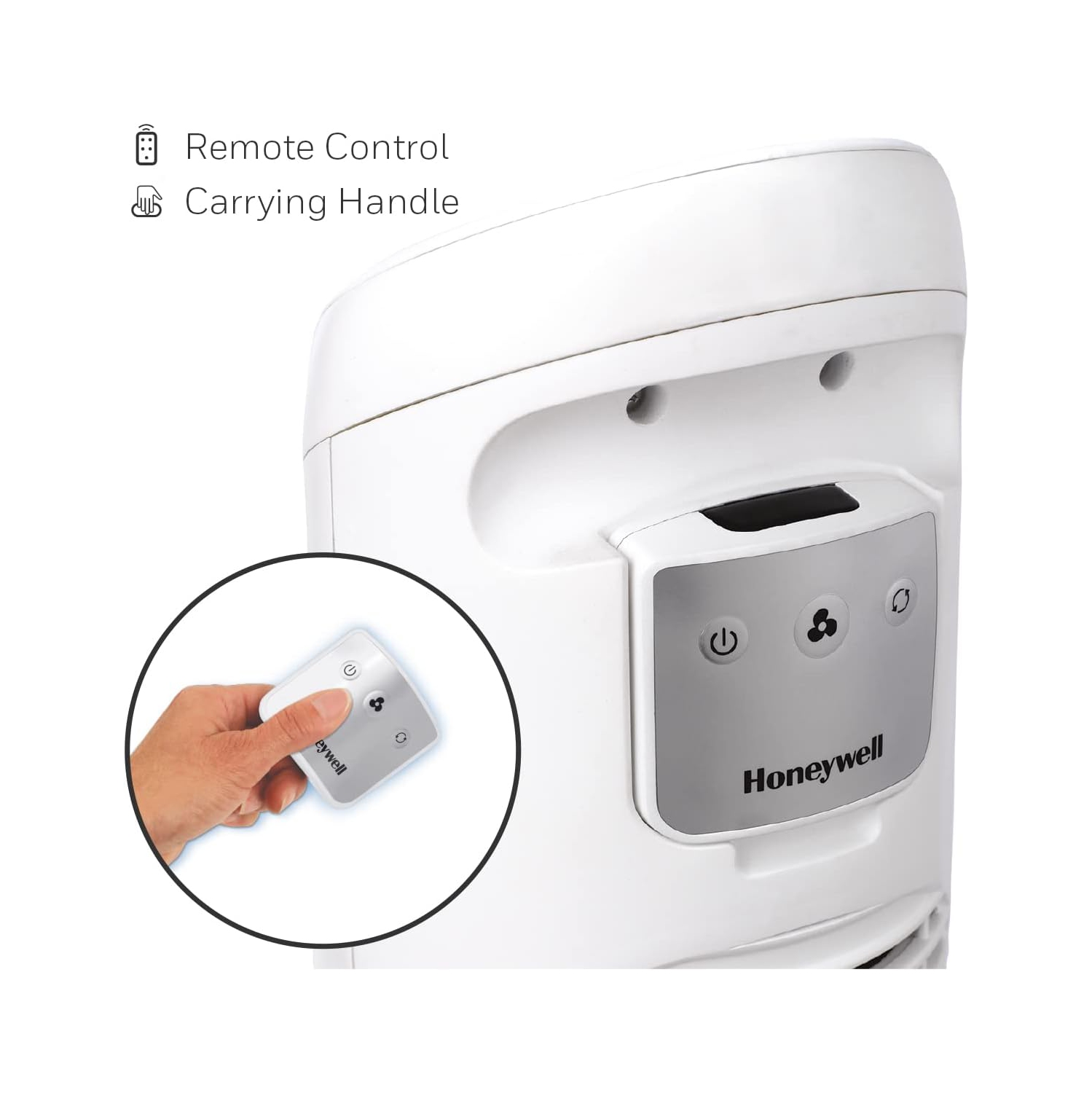 Honeywell HYF260WC QuietSet® Whole Room 40” Tall Tower Fan Home, Bedroom, Office, 75° Oscillation, Remote Control, 5 speeds, Slim Profile, Auto